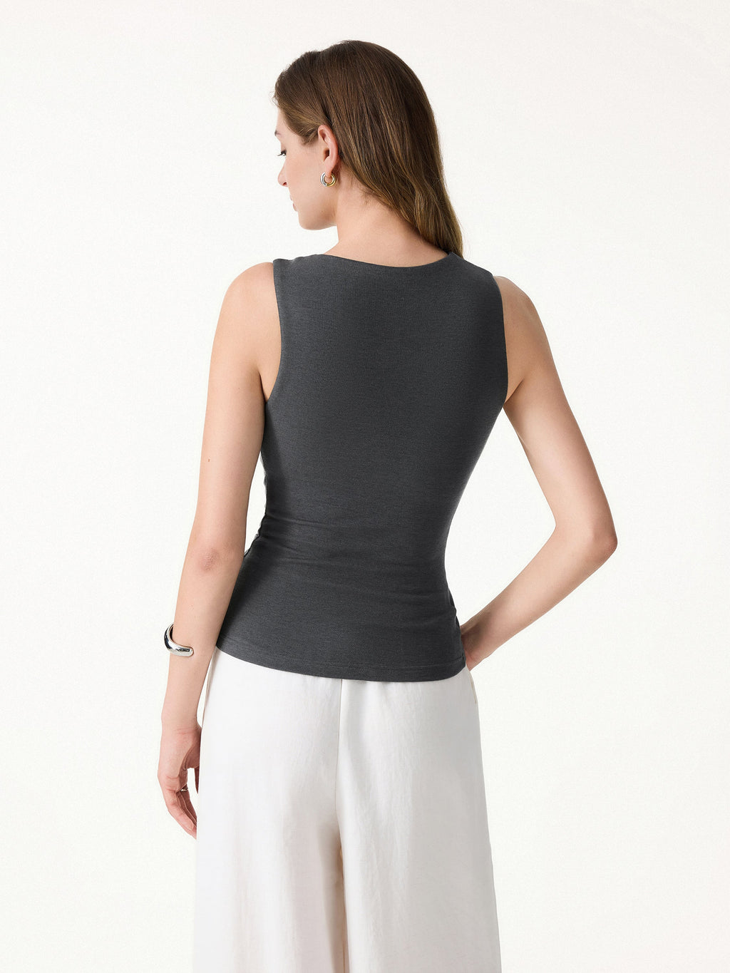 OGLmove Women's Sweat-Wicking Asymmetrical Neck Knotted Bra Tank