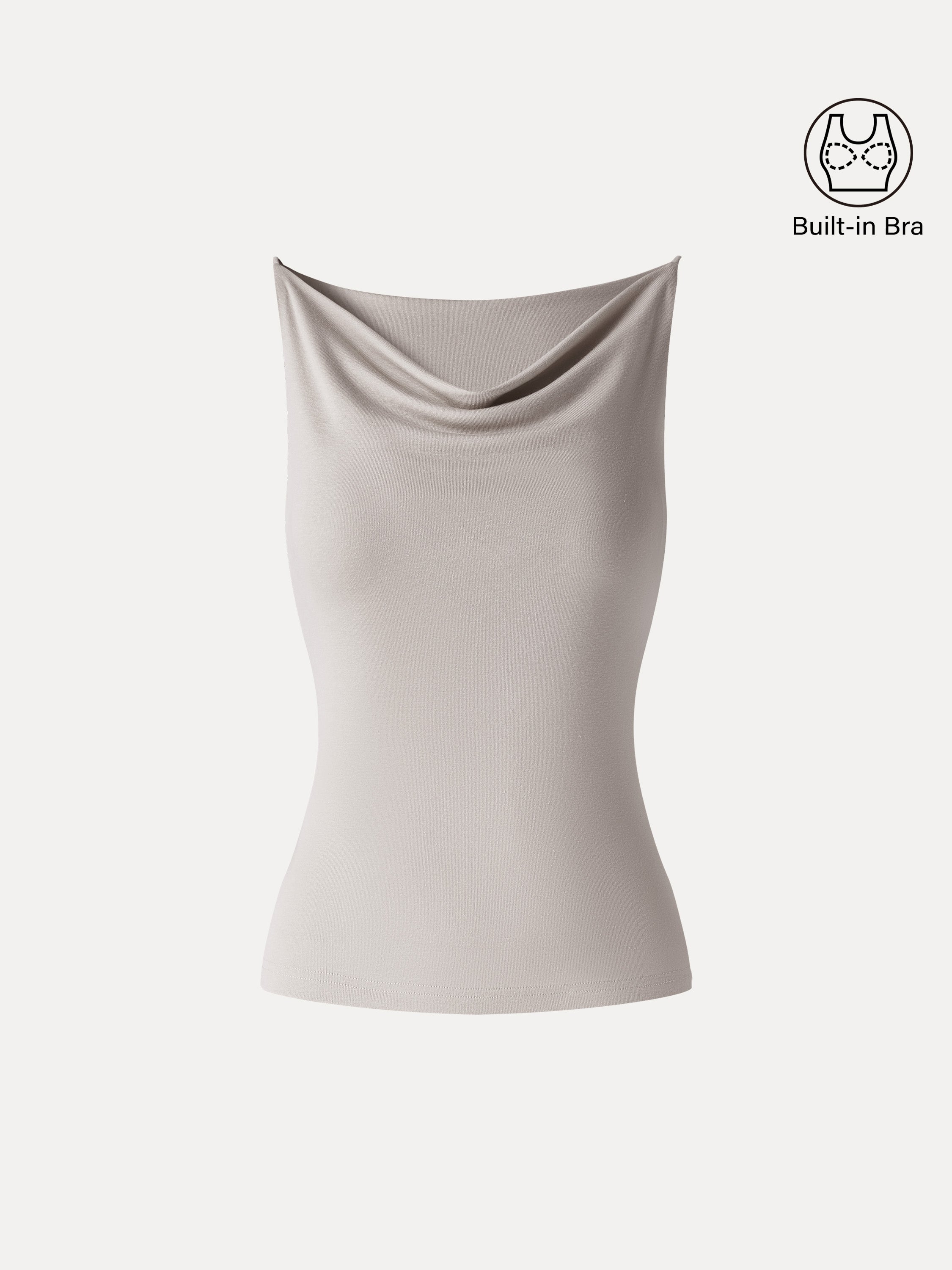 OGLmove Stretch Linen Cowl Neck Bra Tank