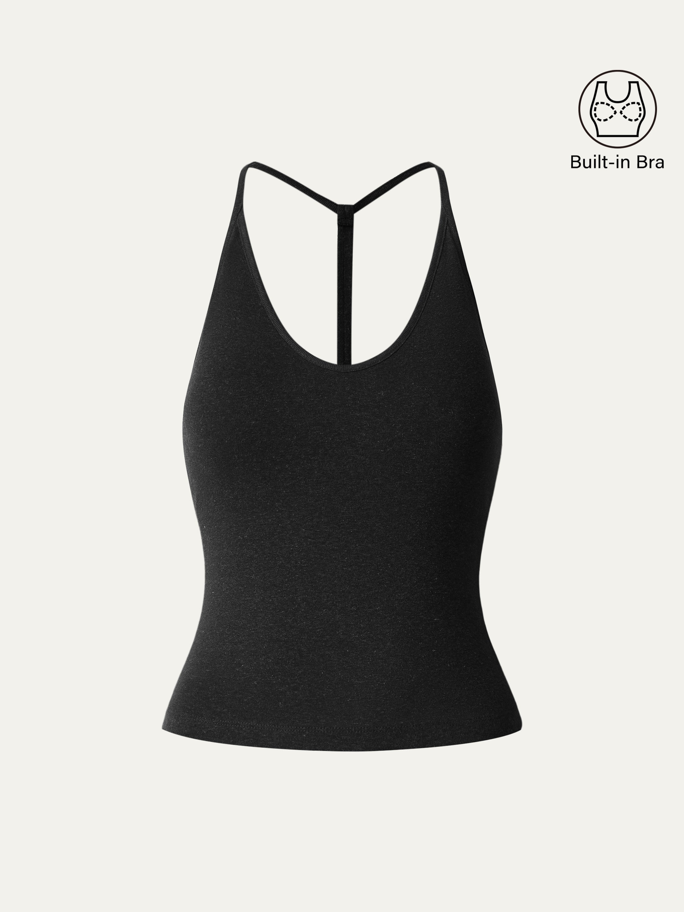 OGLmove Soft Linen Luxe V-Neck T-Back Airy Bra Tank