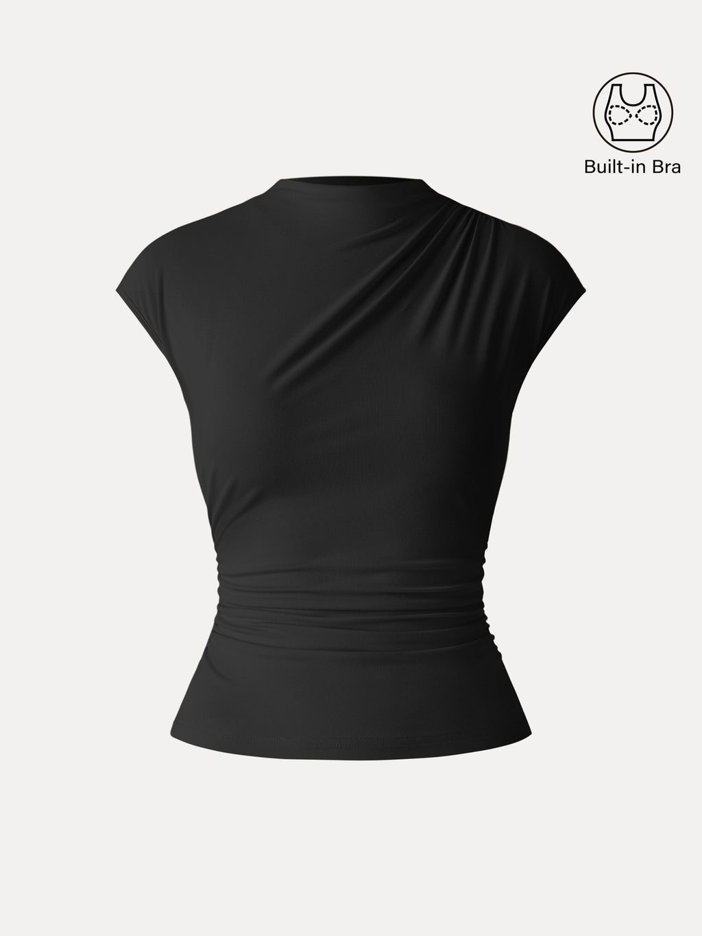 OGLmove Mockneck Ruched Cropped Bra Top