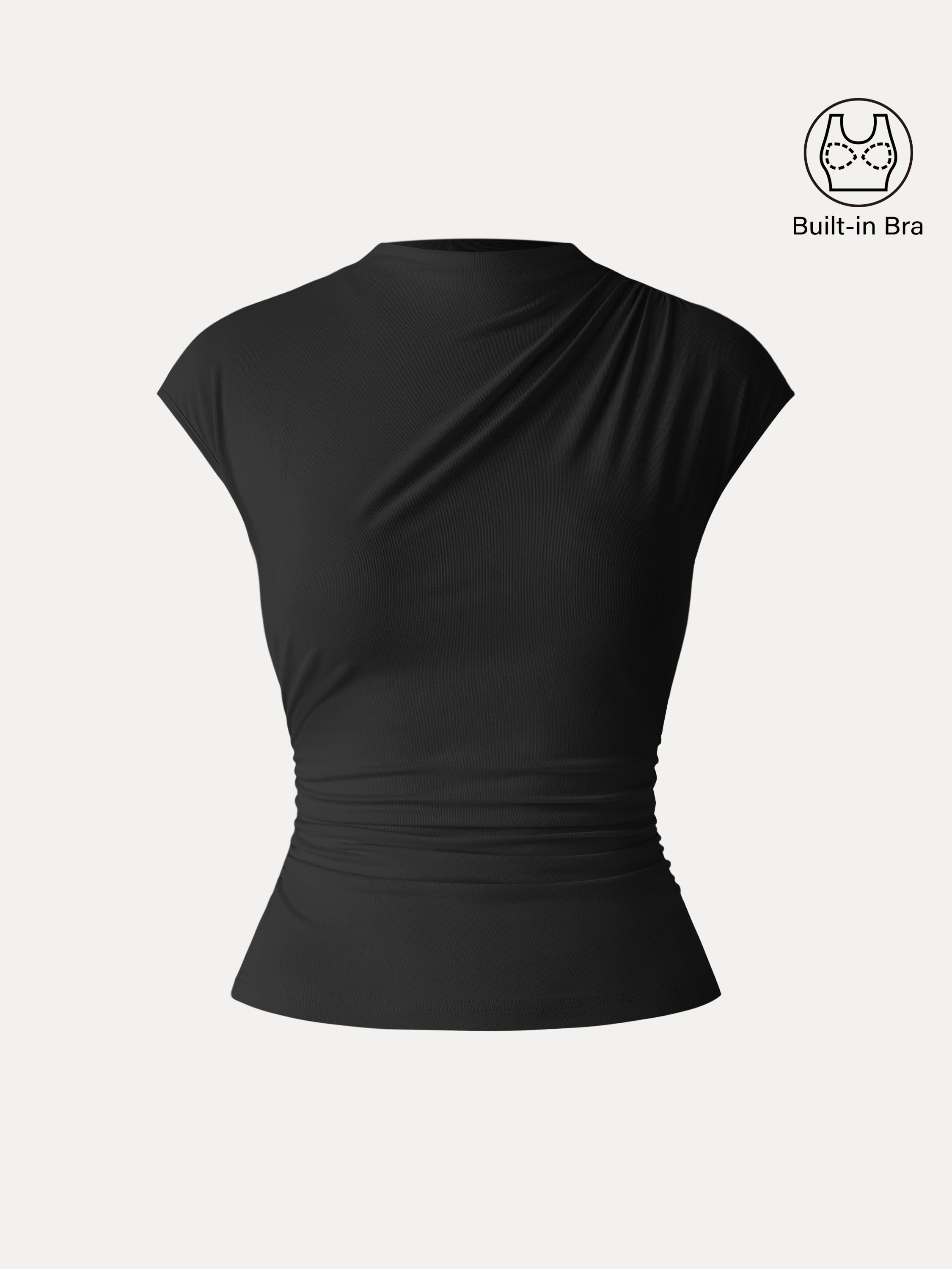 OGLmove Mockneck Ruched Cropped Bra Top