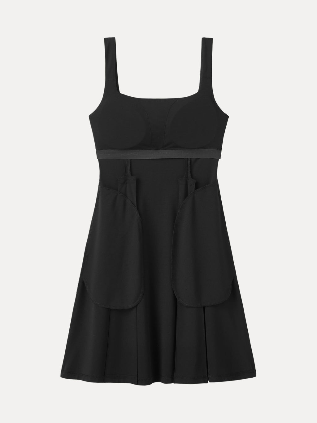 OGLmove Women's Square Neck Fit-and-Flare Mini Bra Dress
