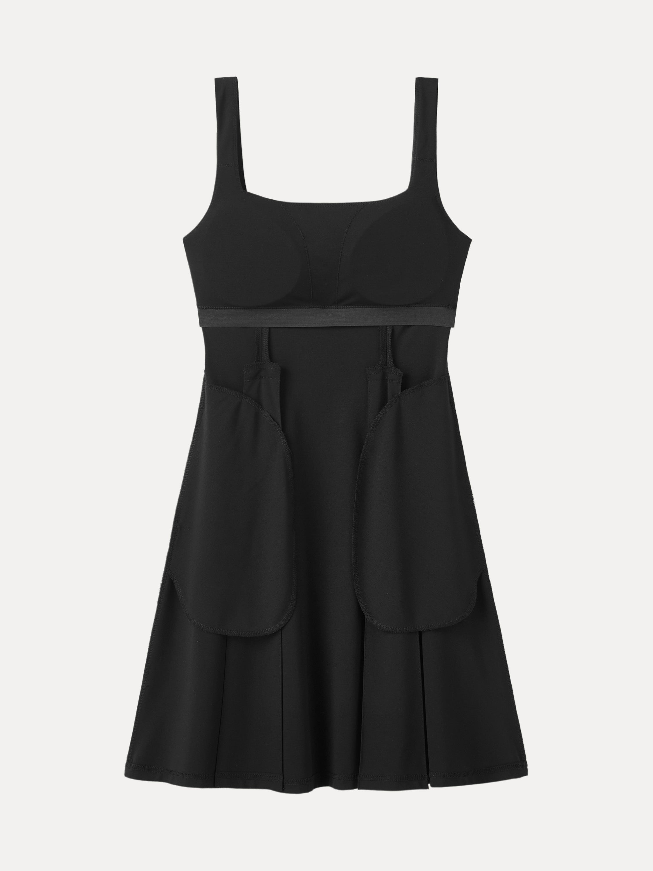 OGLmove Women's Square Neck Fit-and-Flare Mini Bra Dress