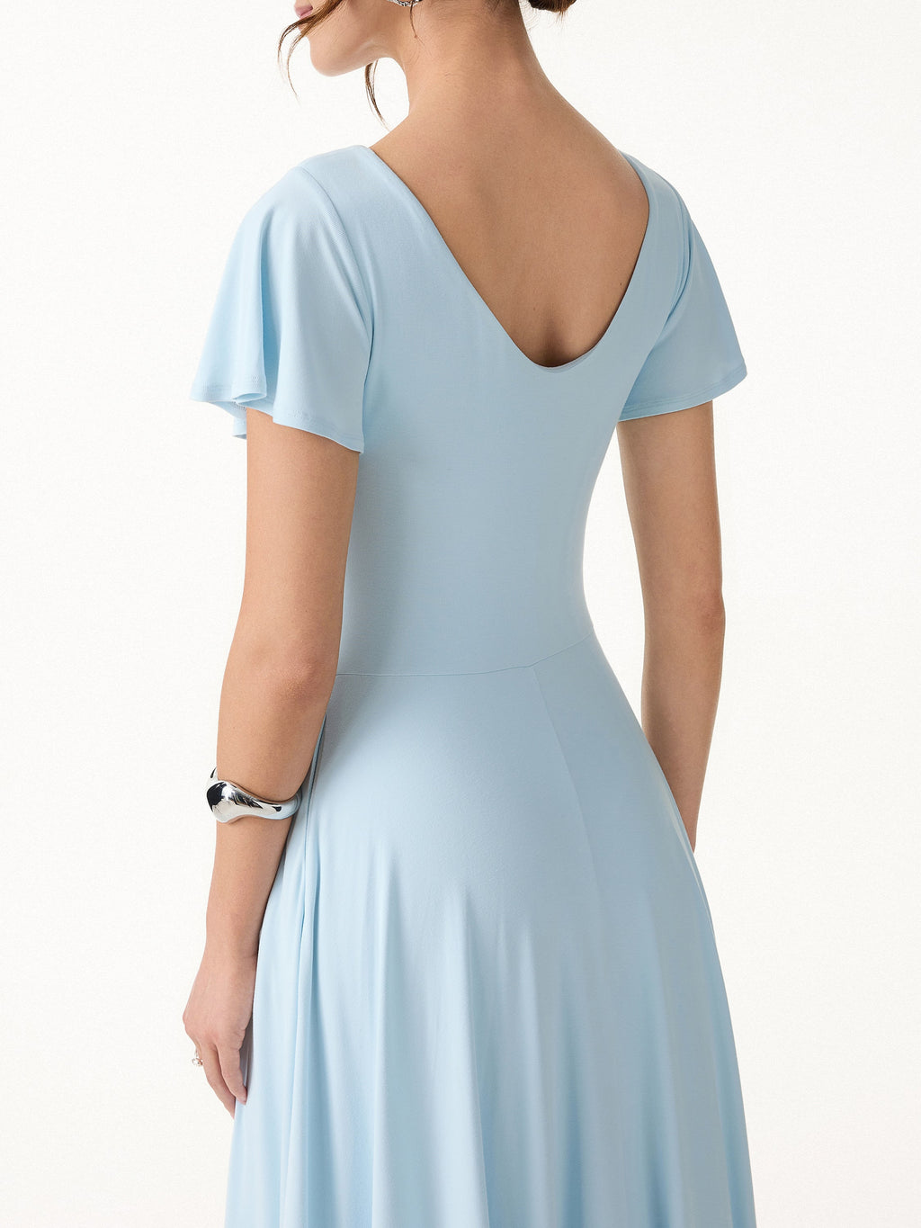 OGLmove Women's Boatneck Fit-and-Flare Maxi Bra Dress with Pockets