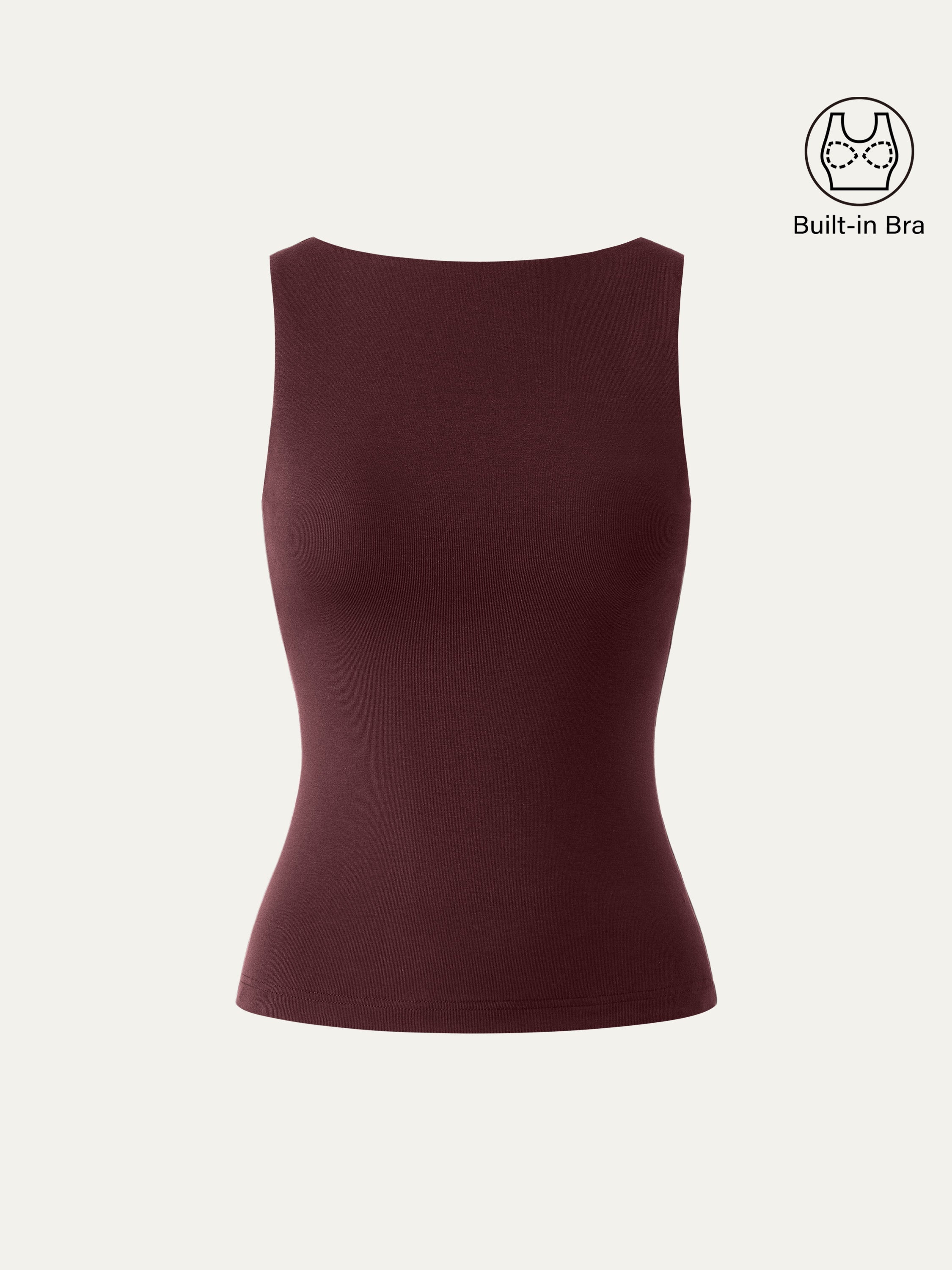 OGLmove Stretch Cotton Boatneck Bra Tank