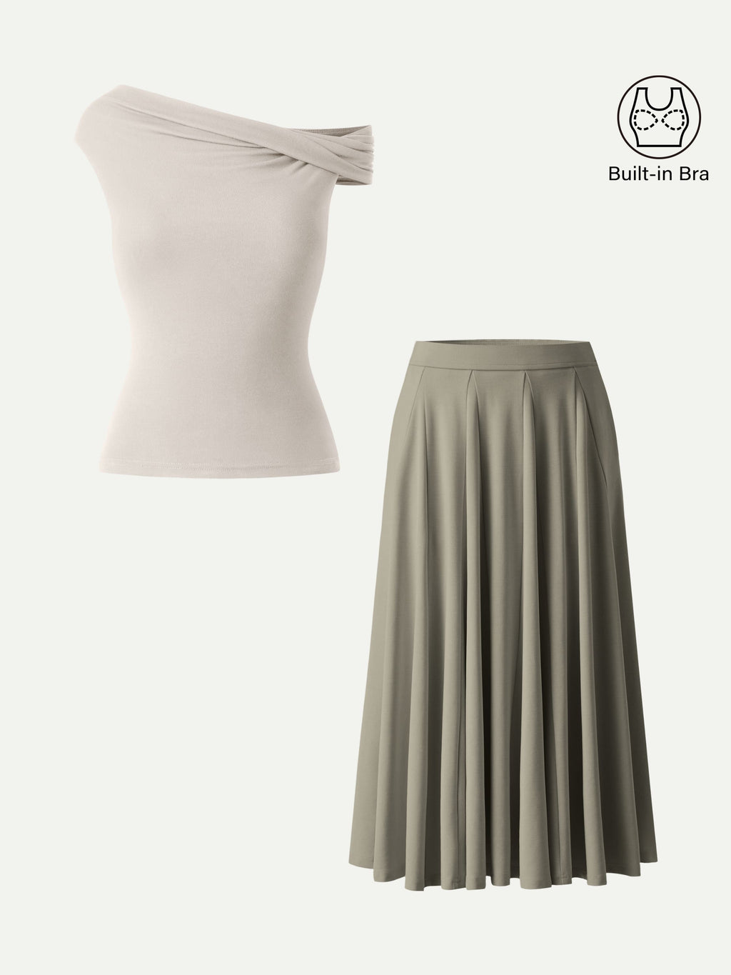 OGLmove Multi-wear Bra Top and Volume Skirt 2Pcs Set