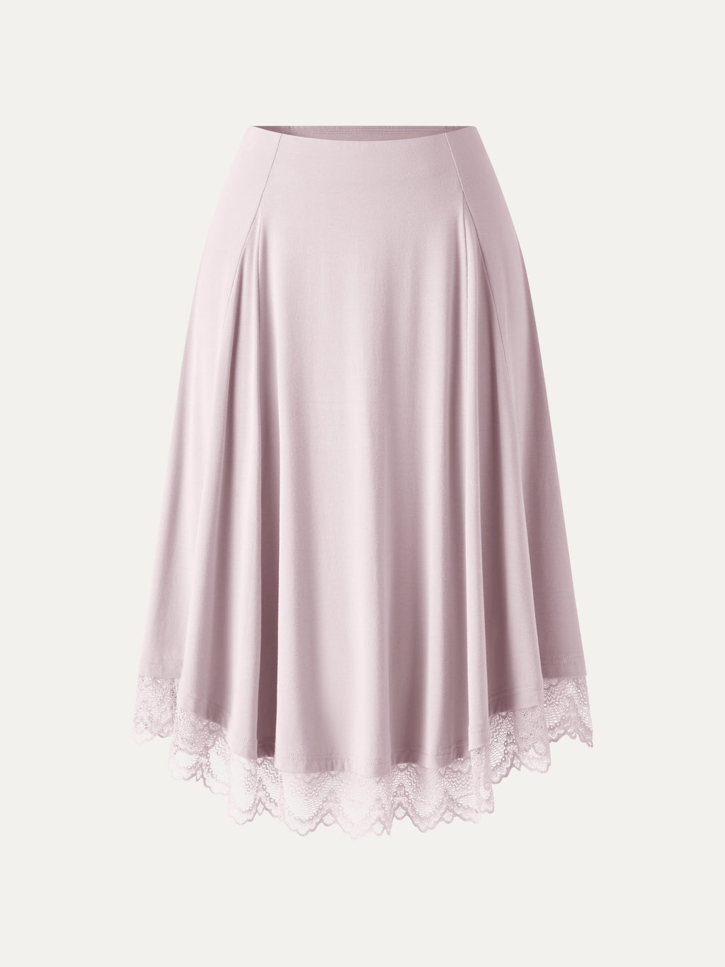 OGLmove Lace Trim Midi Circle Flare Skirt