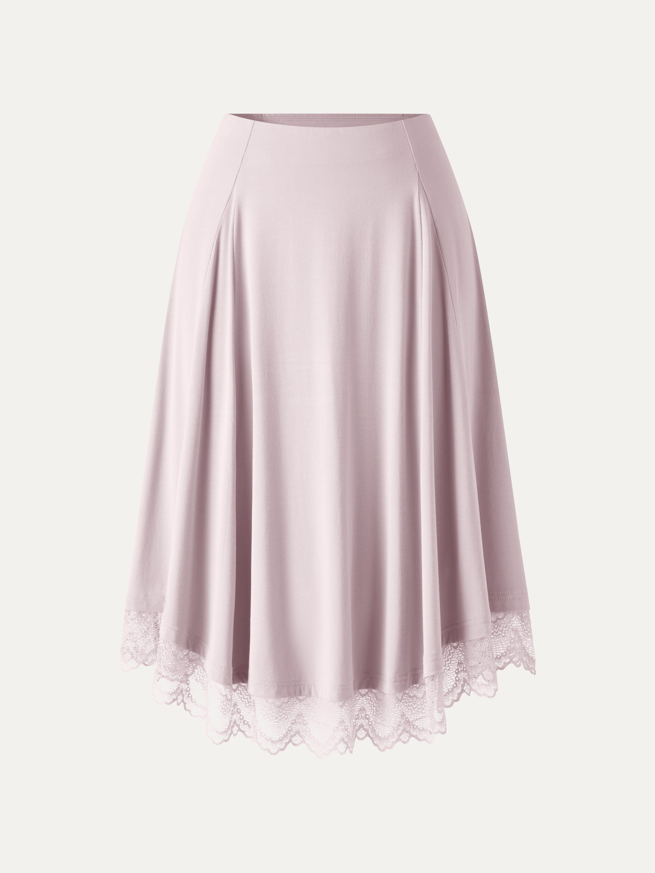 OGLmove Lace Trim Midi Circle Flare Skirt