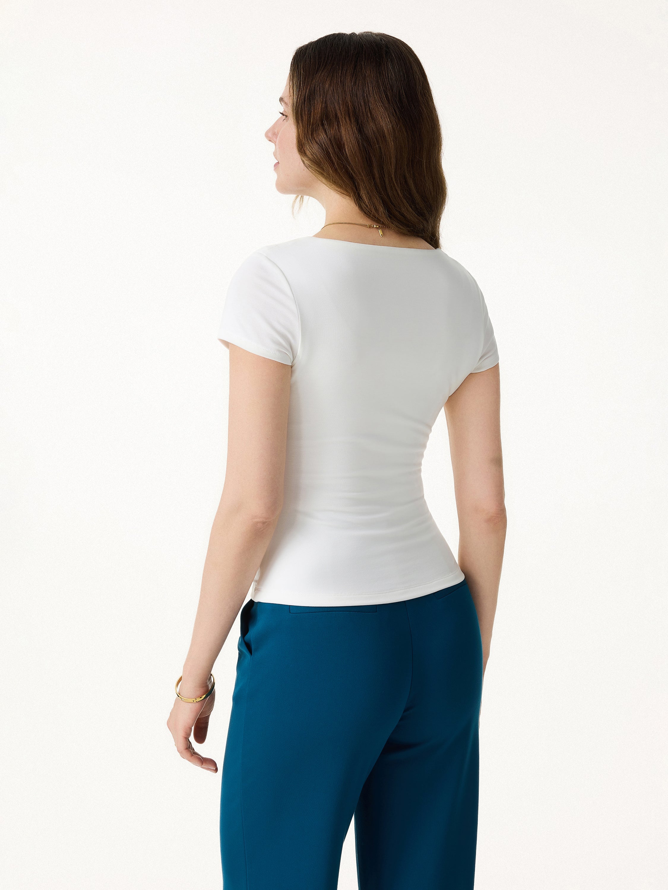 OGLmove Women's Cowl Neck Ruched Bra Top
