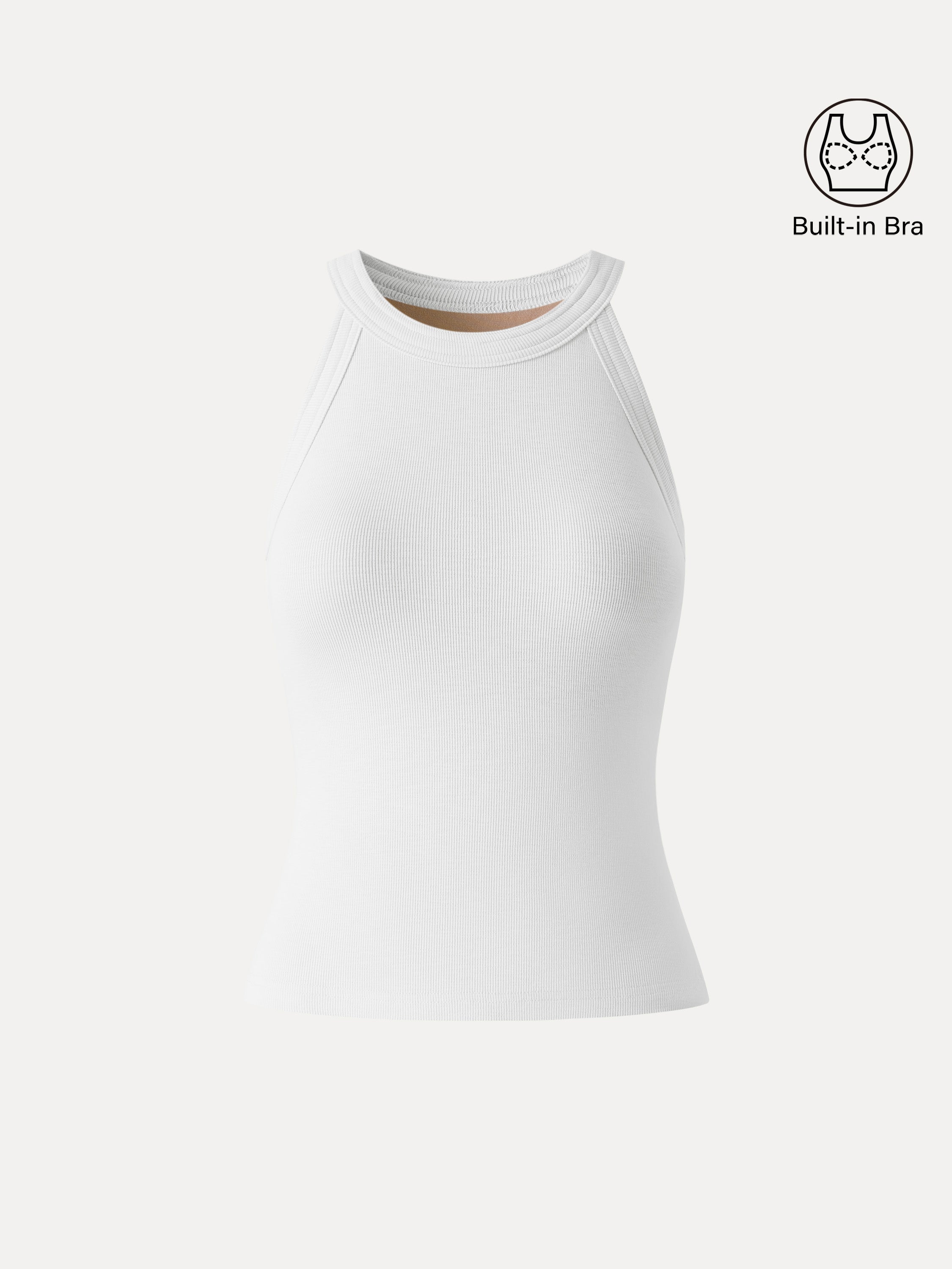 OGLmove Women's Slub Textured Summer Bra Tank Top
