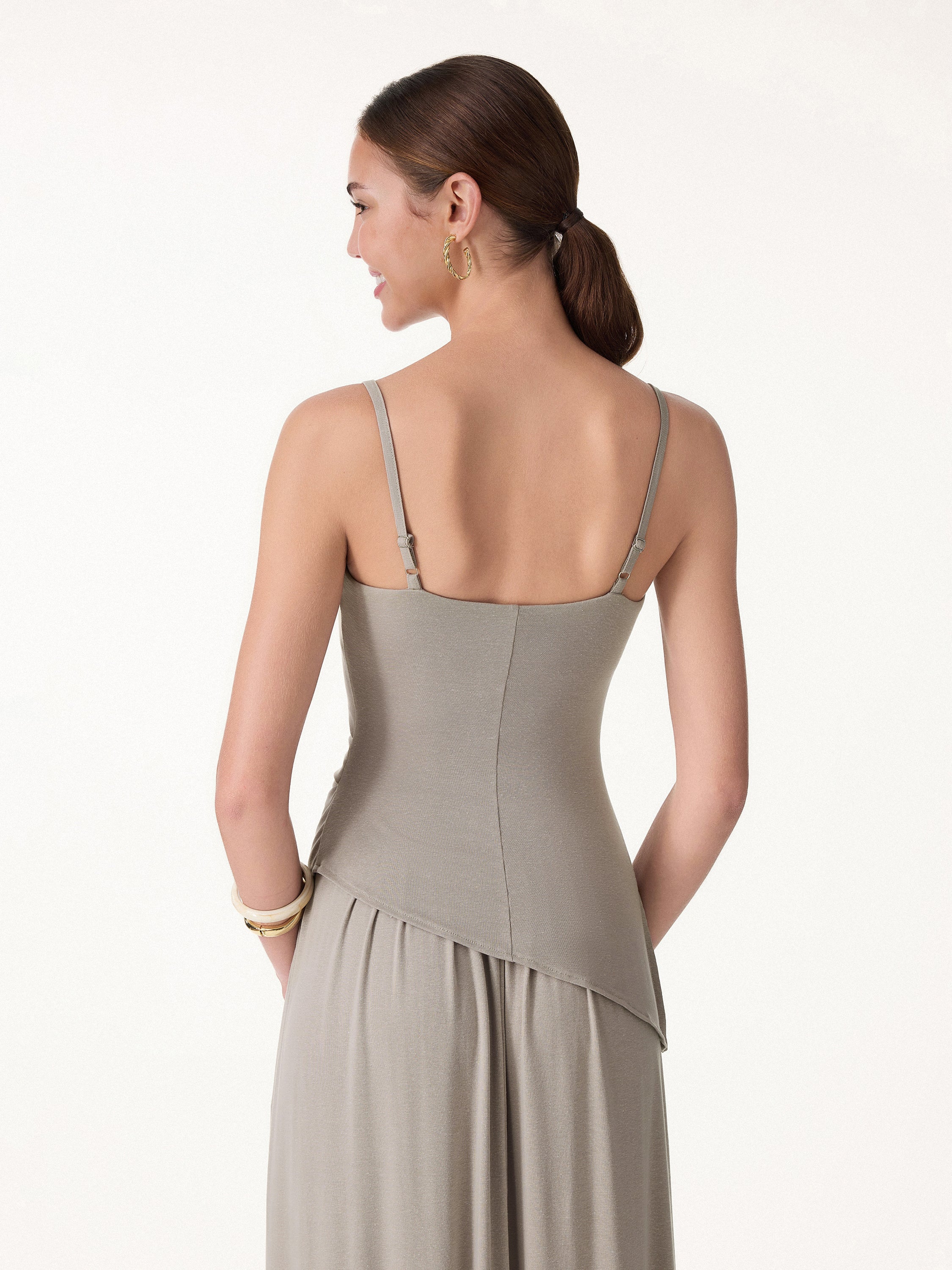 OGLmove Women's Spaghetti Bra Top & A-Line Maxi Skirt Set