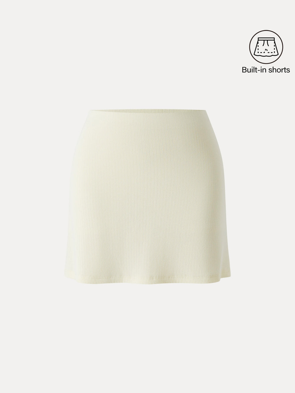 OGLmove Stretch Cotton Pointelle A-Line Mini Skirt with Built-In Shorts