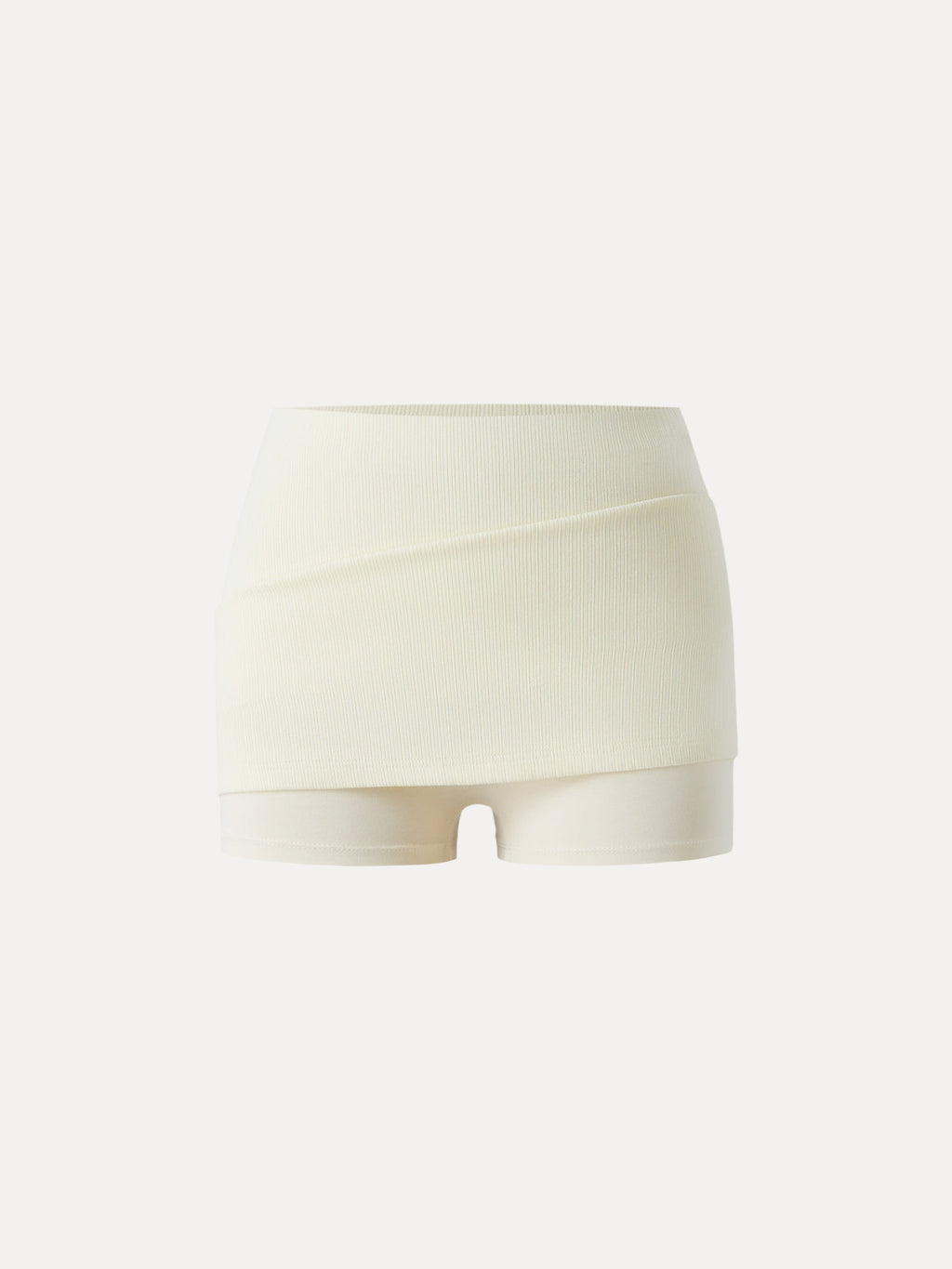 OGLmove Stretch Cotton Pointelle A-Line Mini Skirt with Built-In Shorts