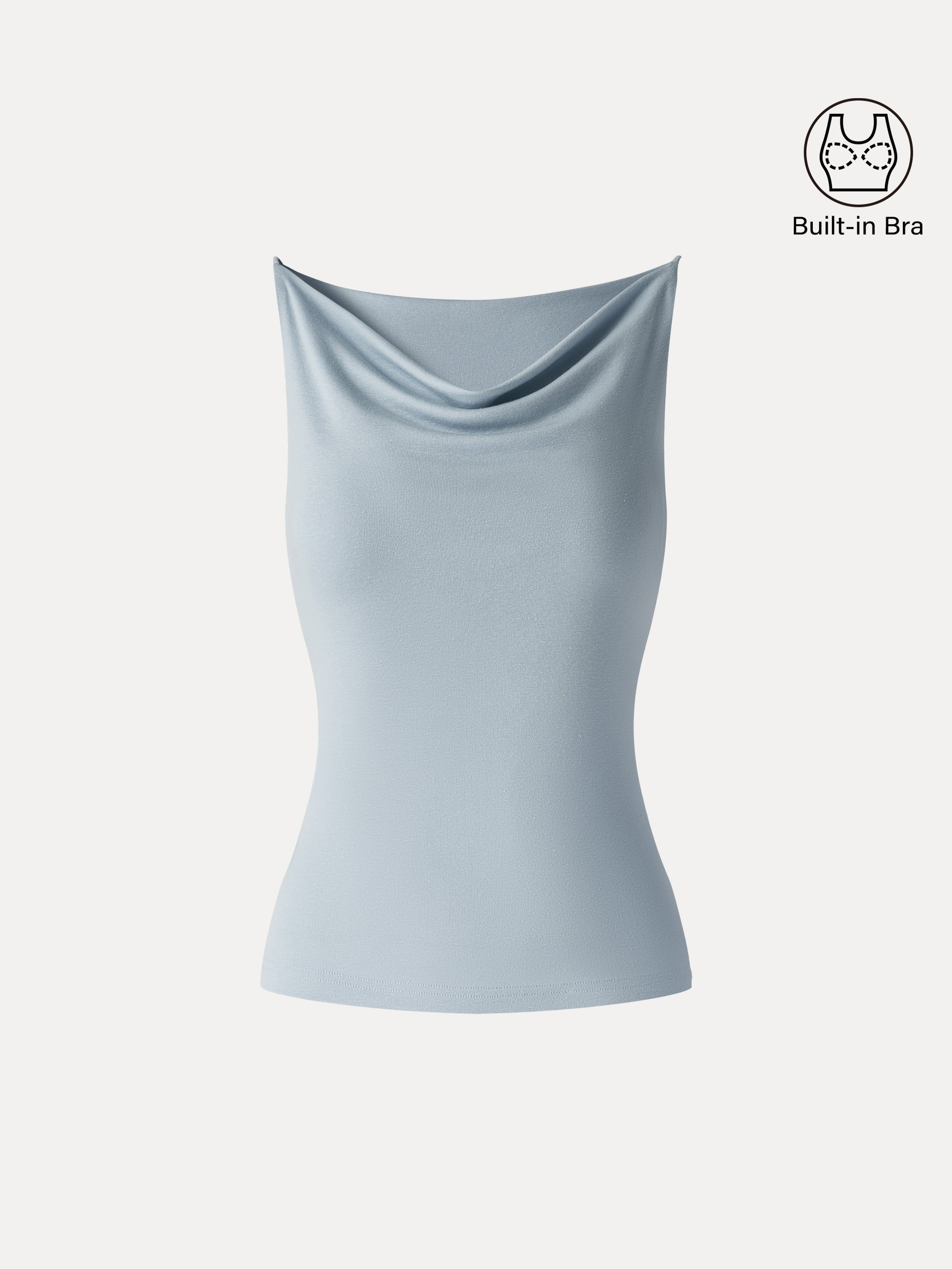 OGLmove Stretch Linen Cowl Neck Bra Tank