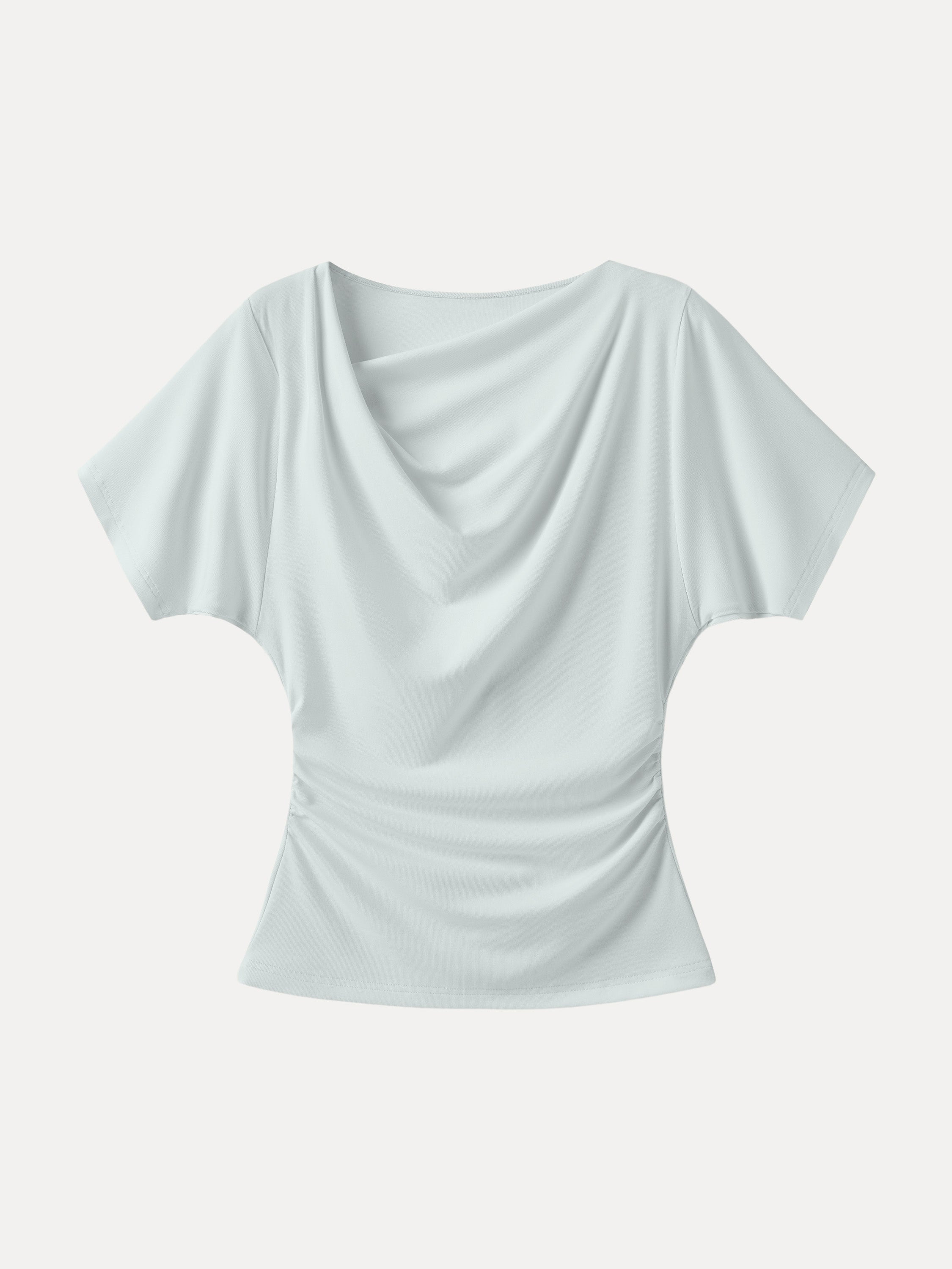 OGLmove Asymmetrical Cowl Neck Ruched Top