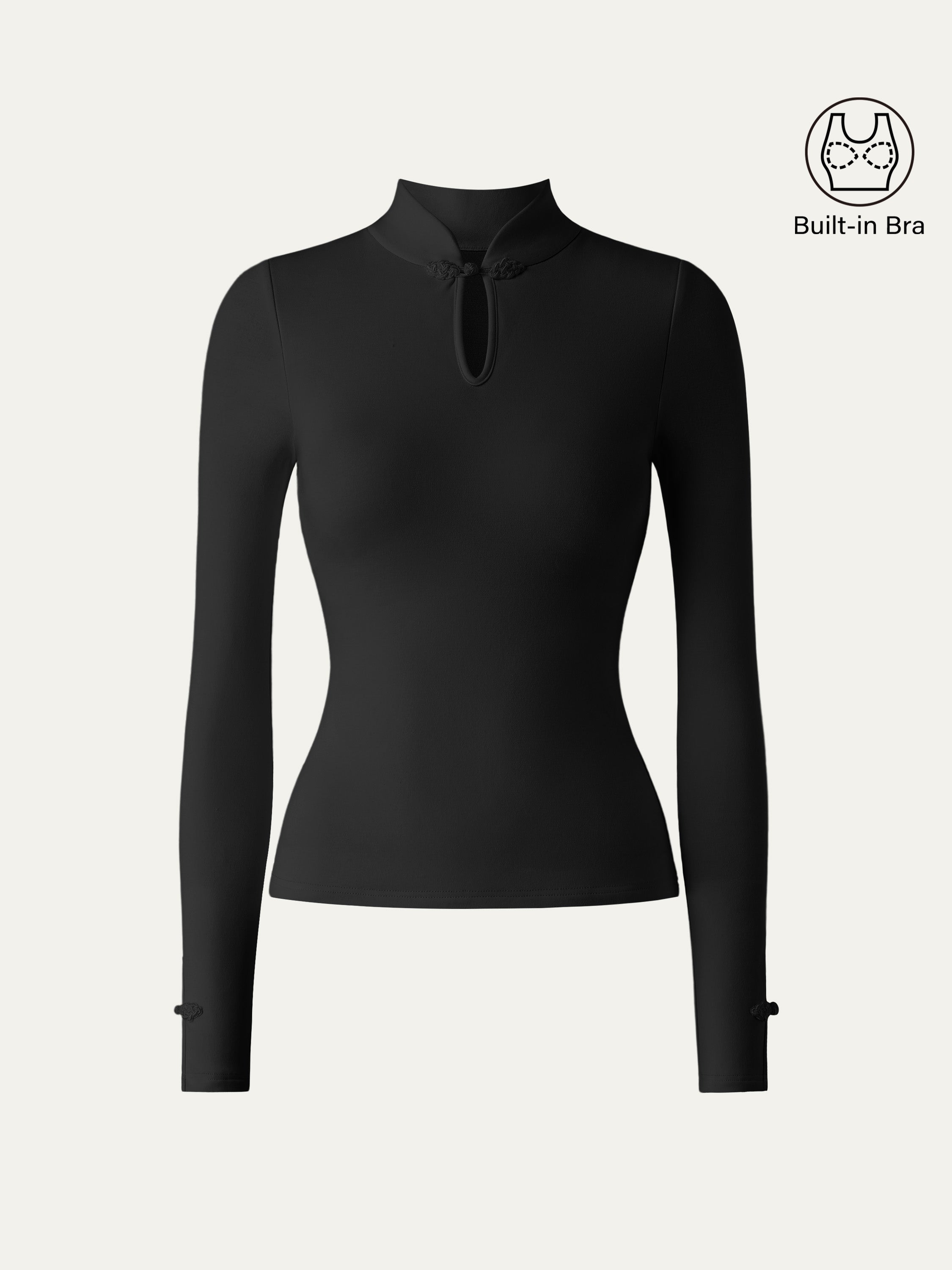 OGLmove Women's Mandarin Collar Frog Button Bra Top