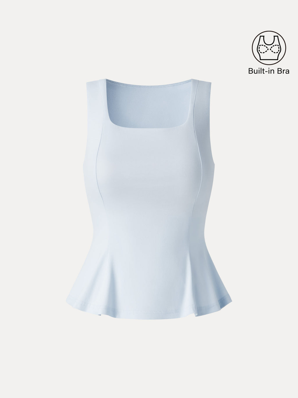 OGLmove Women's Stretch Ponte Square Neck Peplum Bra Top