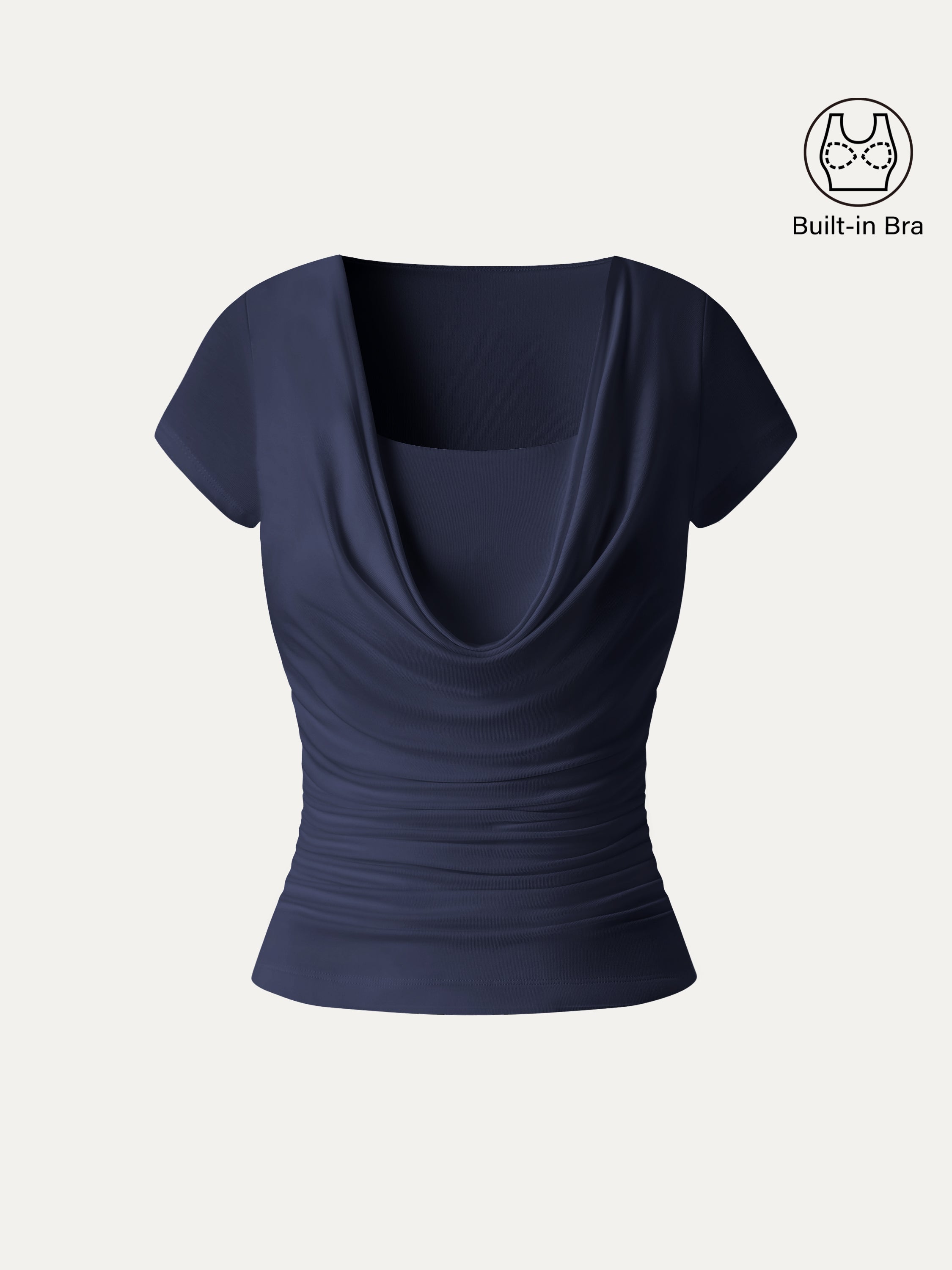 OGLmove Women's Cowl Neck Ruched Bra Top