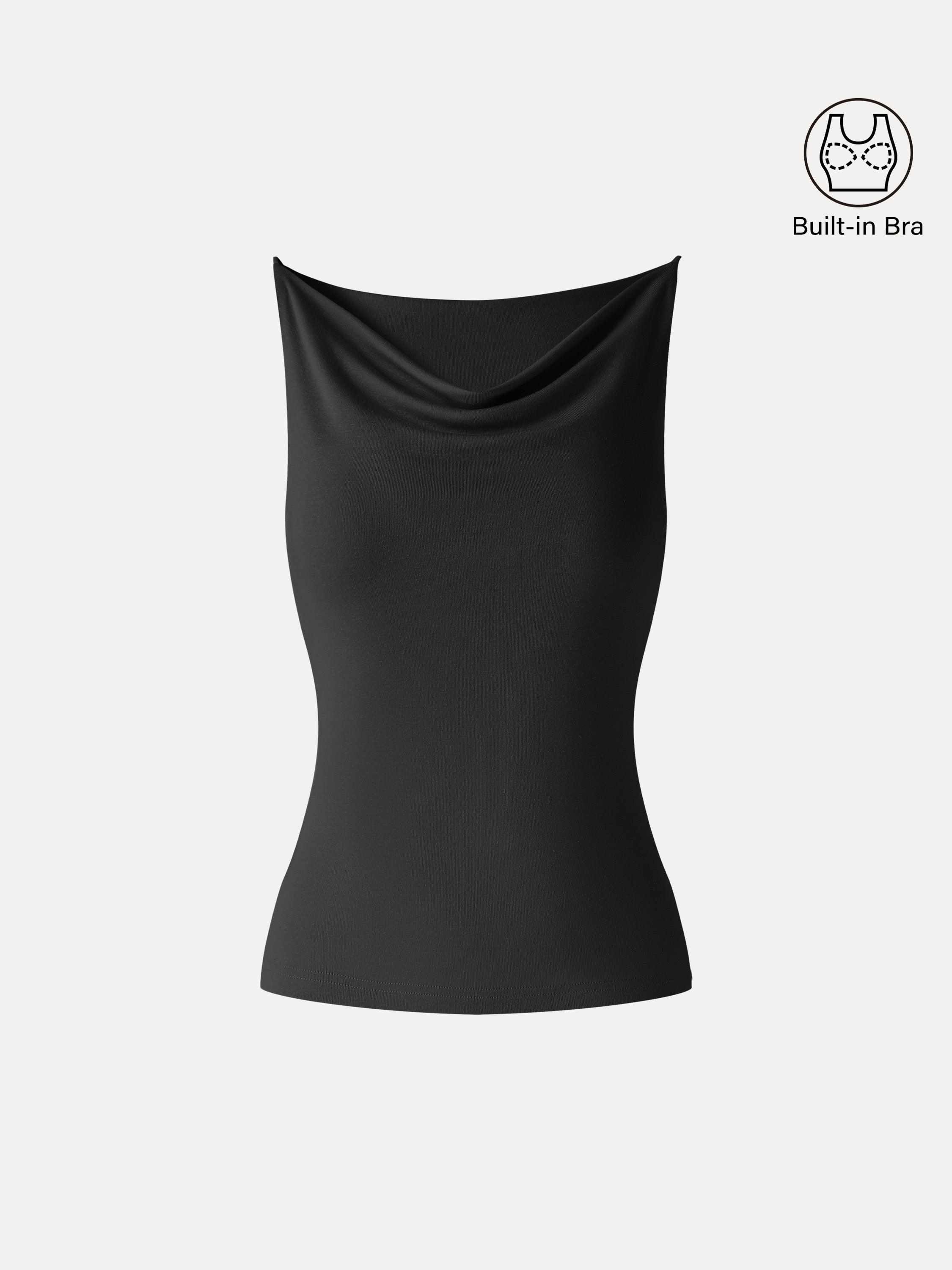 OGLmove Stretch Linen Cowl Neck Bra Tank