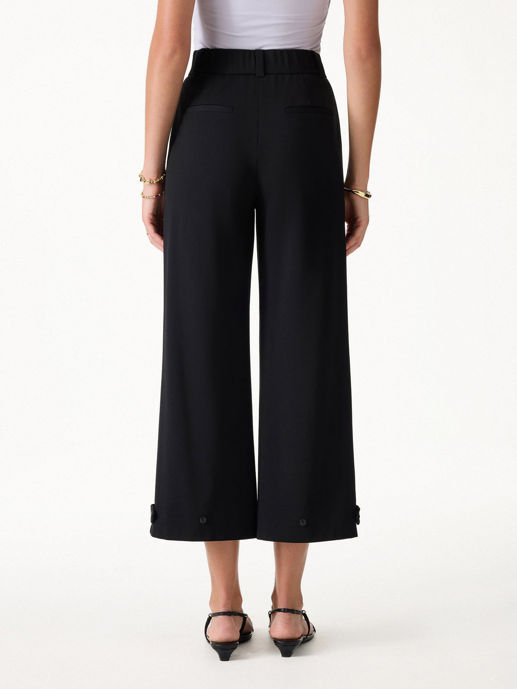 OGLmove Ponte High-Rise Cropped Wide-Leg Pants with Pockets