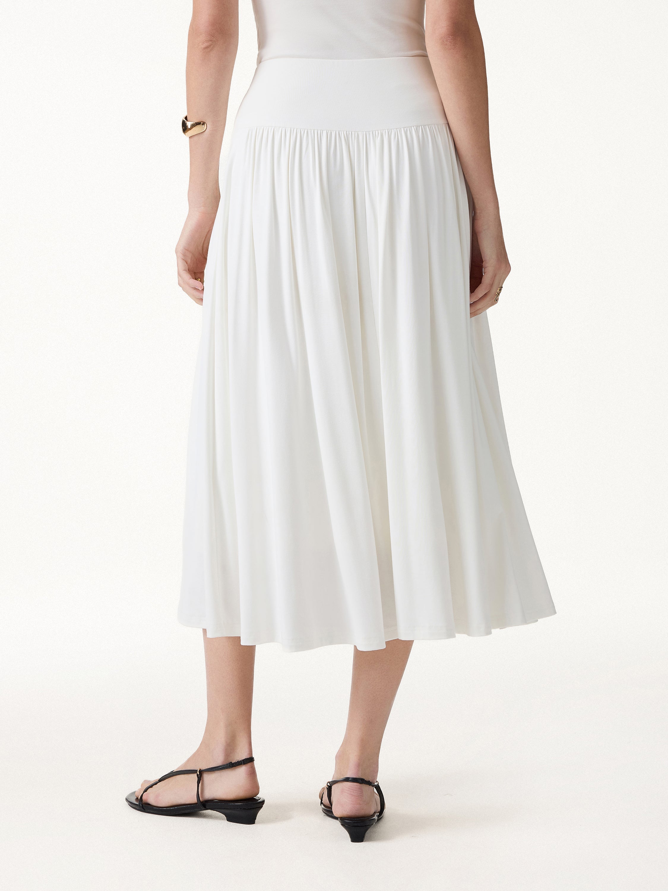 OGLmove SkinKiss Mid Rise Gathered Midi Skirt with Pockets