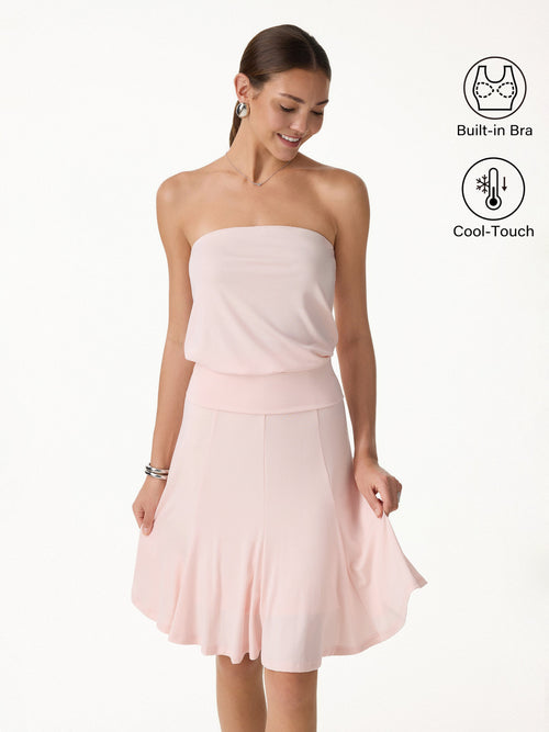 OGLmove Banded Hem Bra Top & Knee-Length Skirt 2-Piece Set