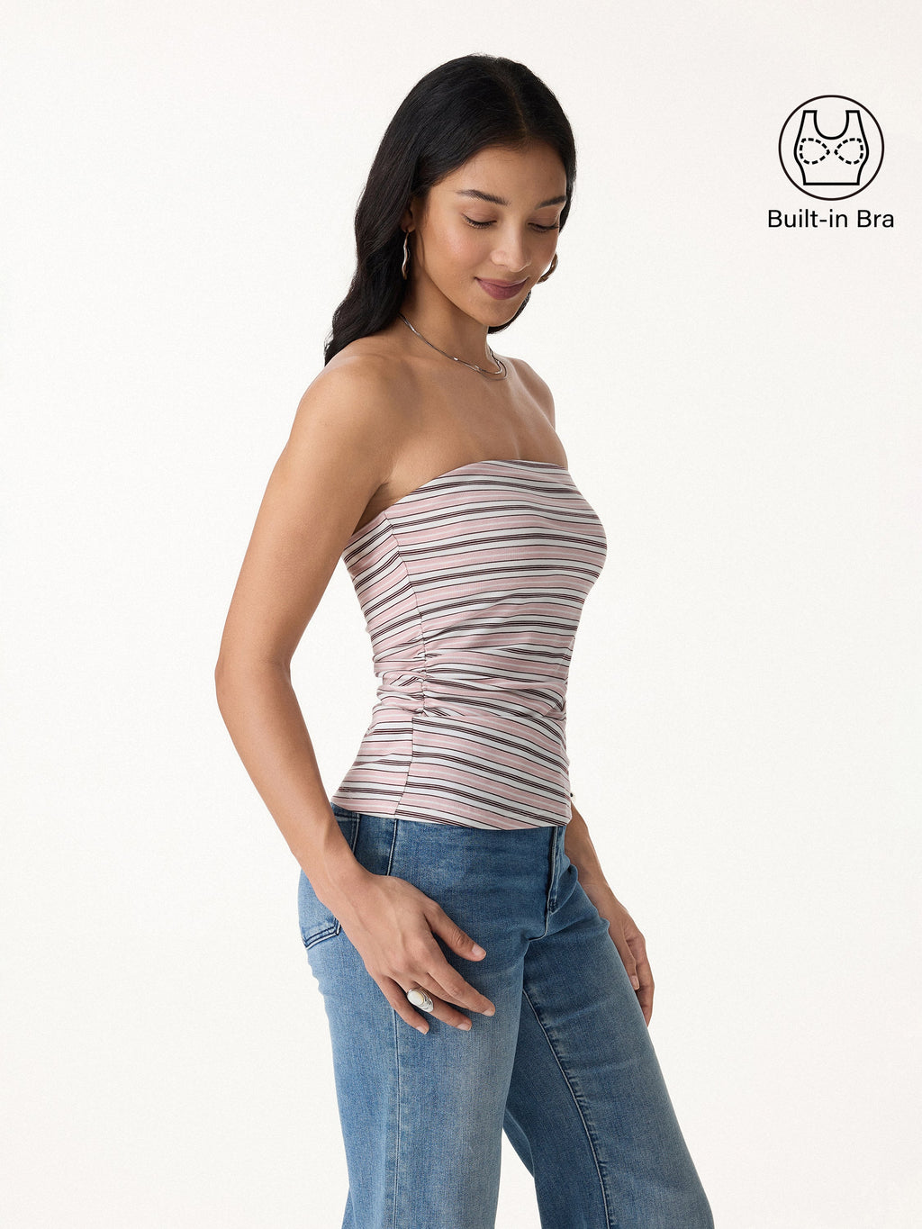 OGLmove Women's Striped Bra Tube Top