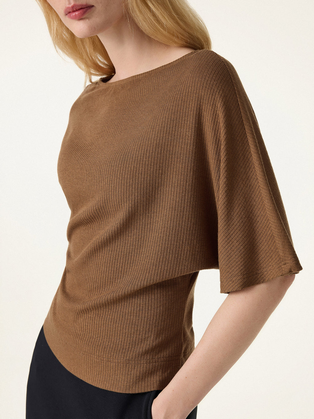 OGLmove Soft Ribbed Boatneck Relaxed Top