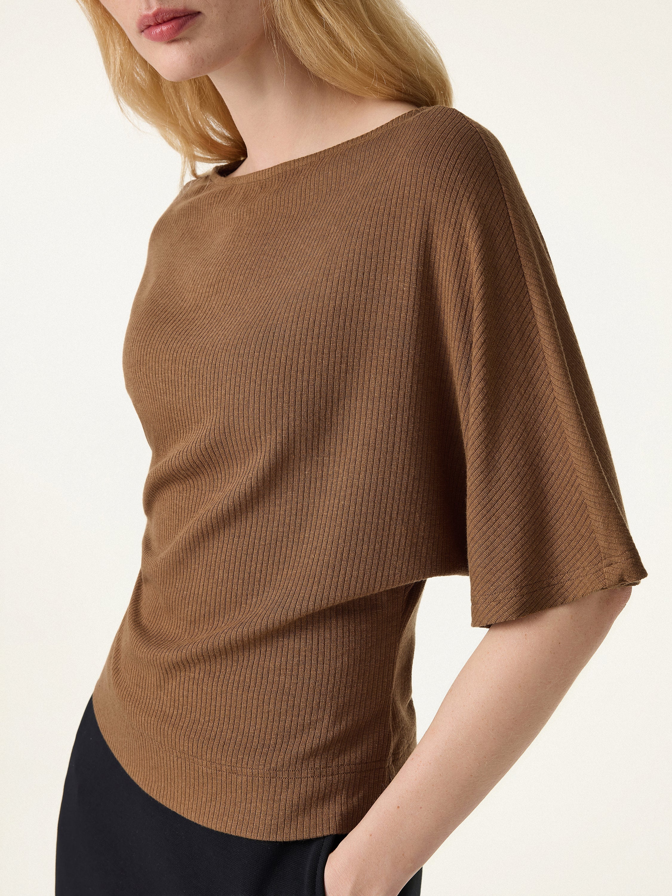 OGLmove Soft Ribbed Boatneck Relaxed Top