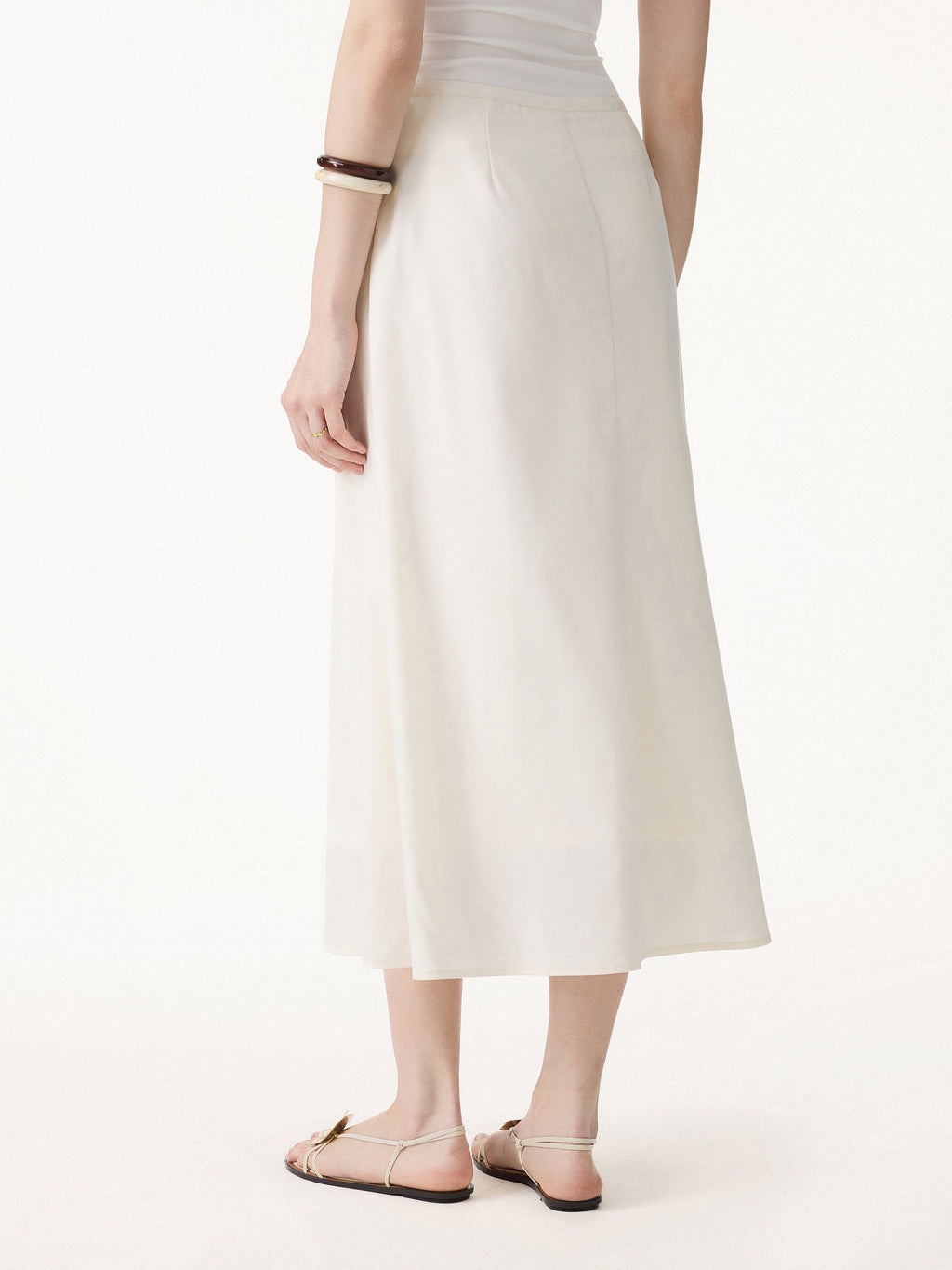 OGLmove Lyocell-Linen Flared Maxi Pull-On Skirt