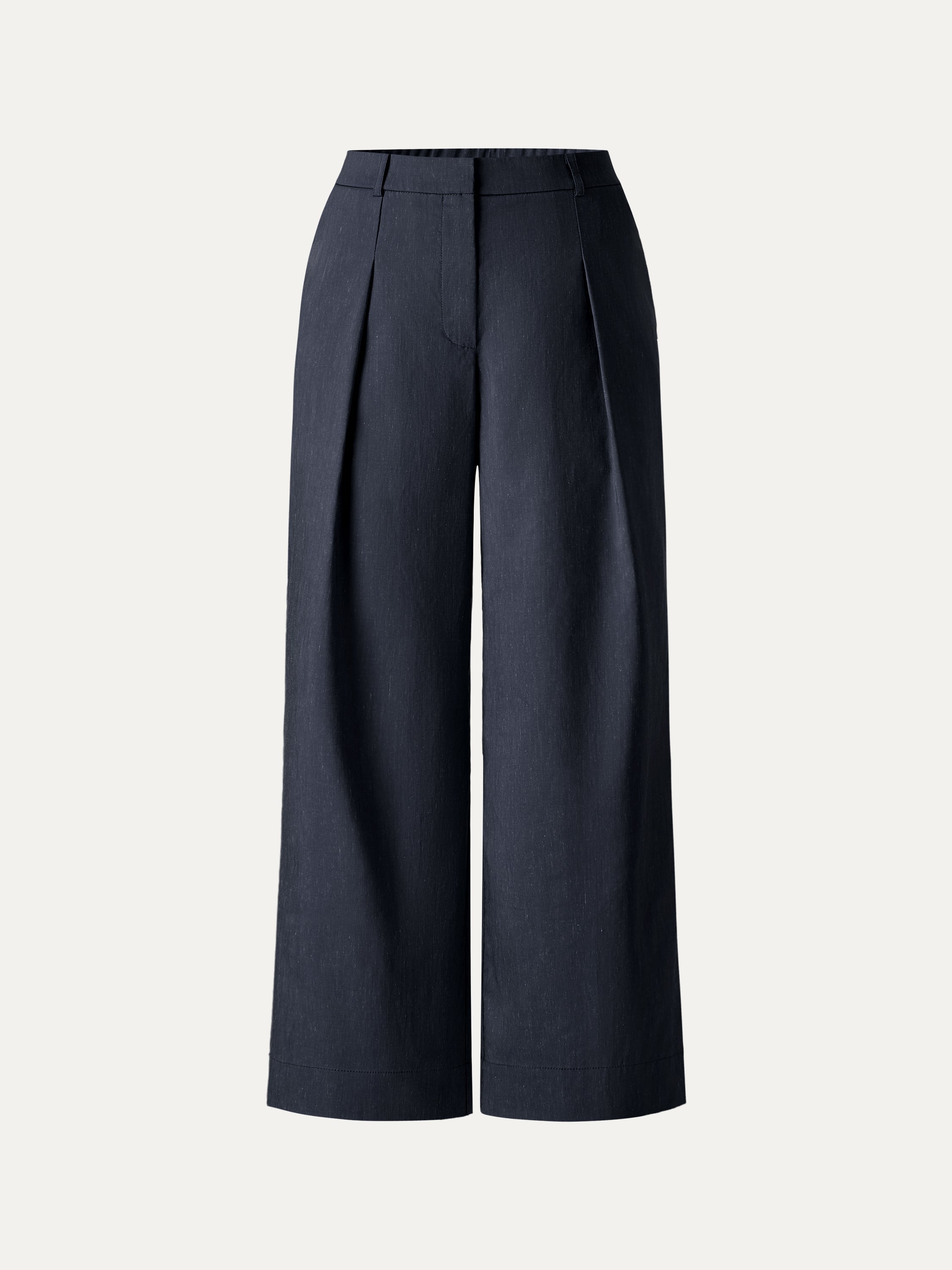 OGLmove Linen Lyocell Blend High Rise Cropped Wide Leg Pant