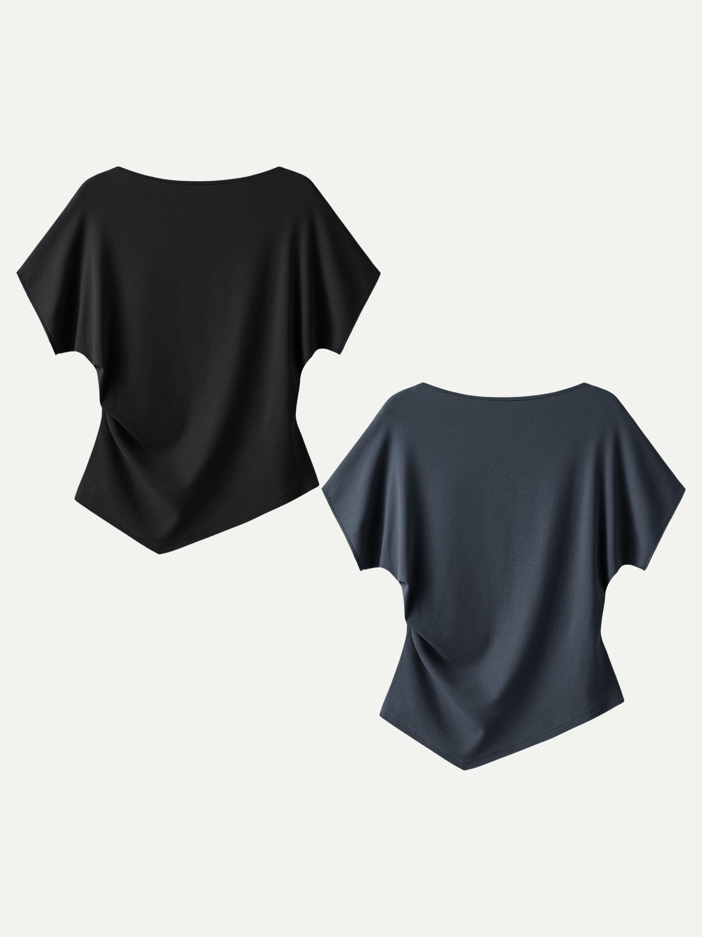OGLmove Cotton Lyocell Boatneck Angled Summer Tee