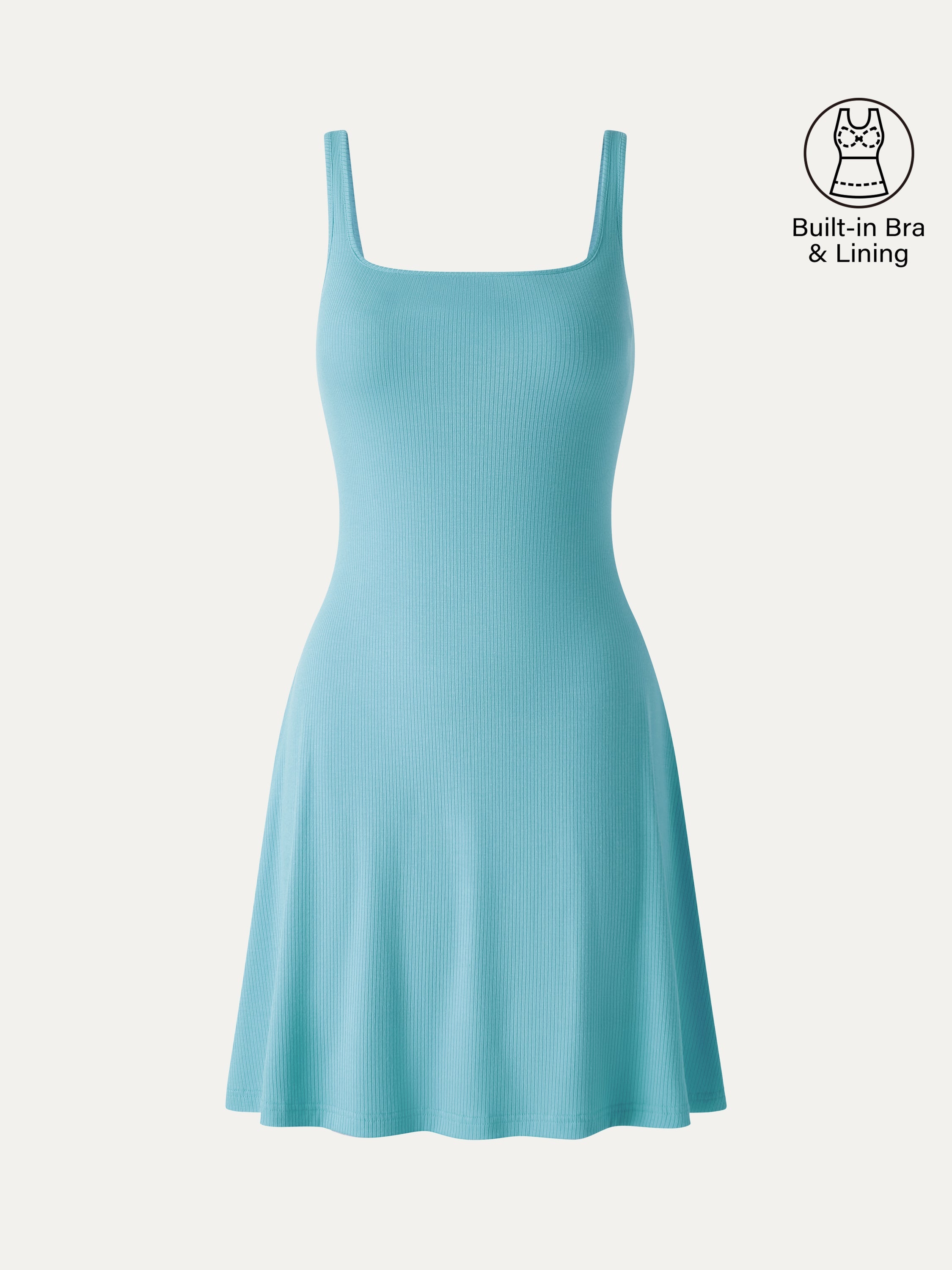 OGLmove Women's Square Neck Sleeveless Bra Dress