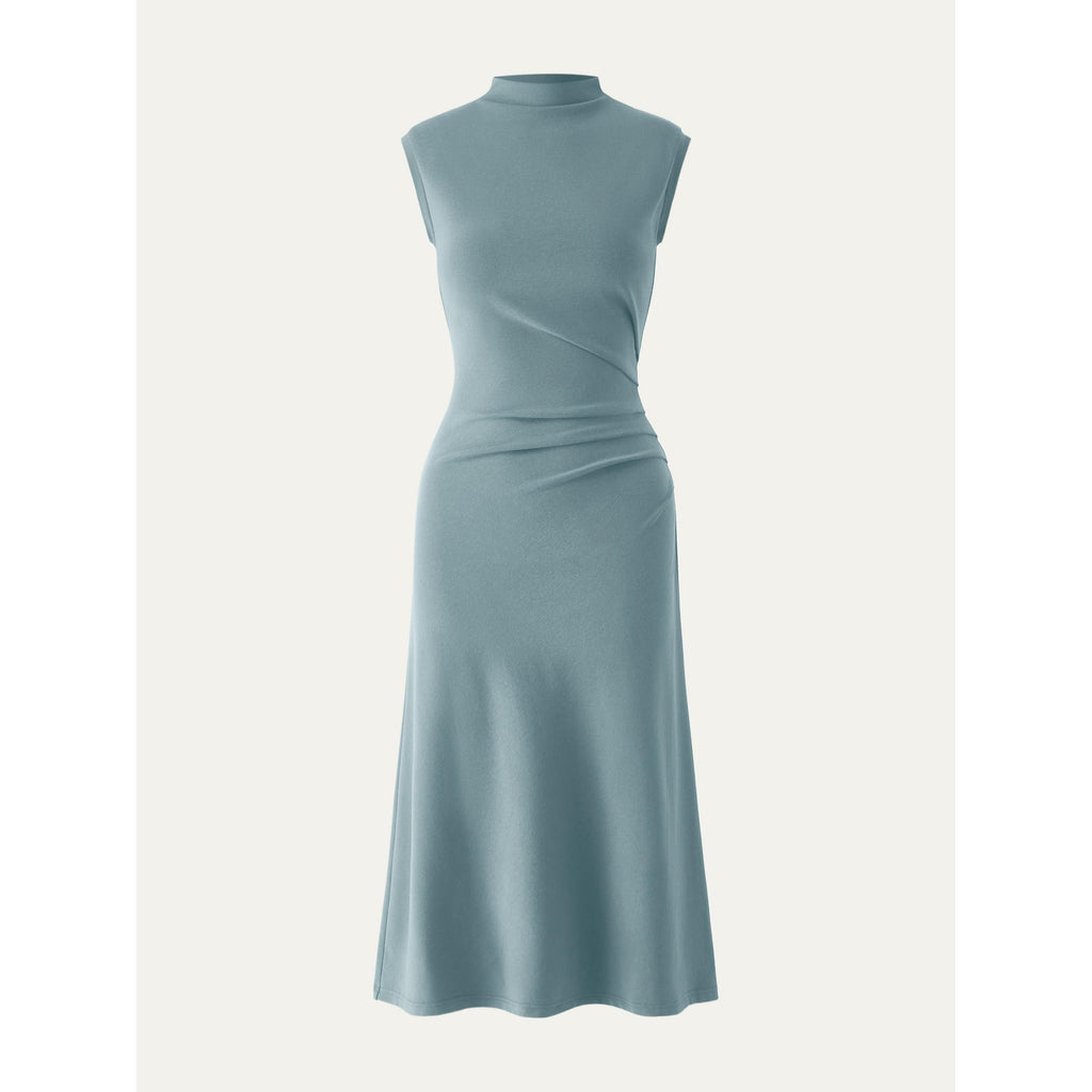 OGLmove Mockneck Tucks Midi Dress