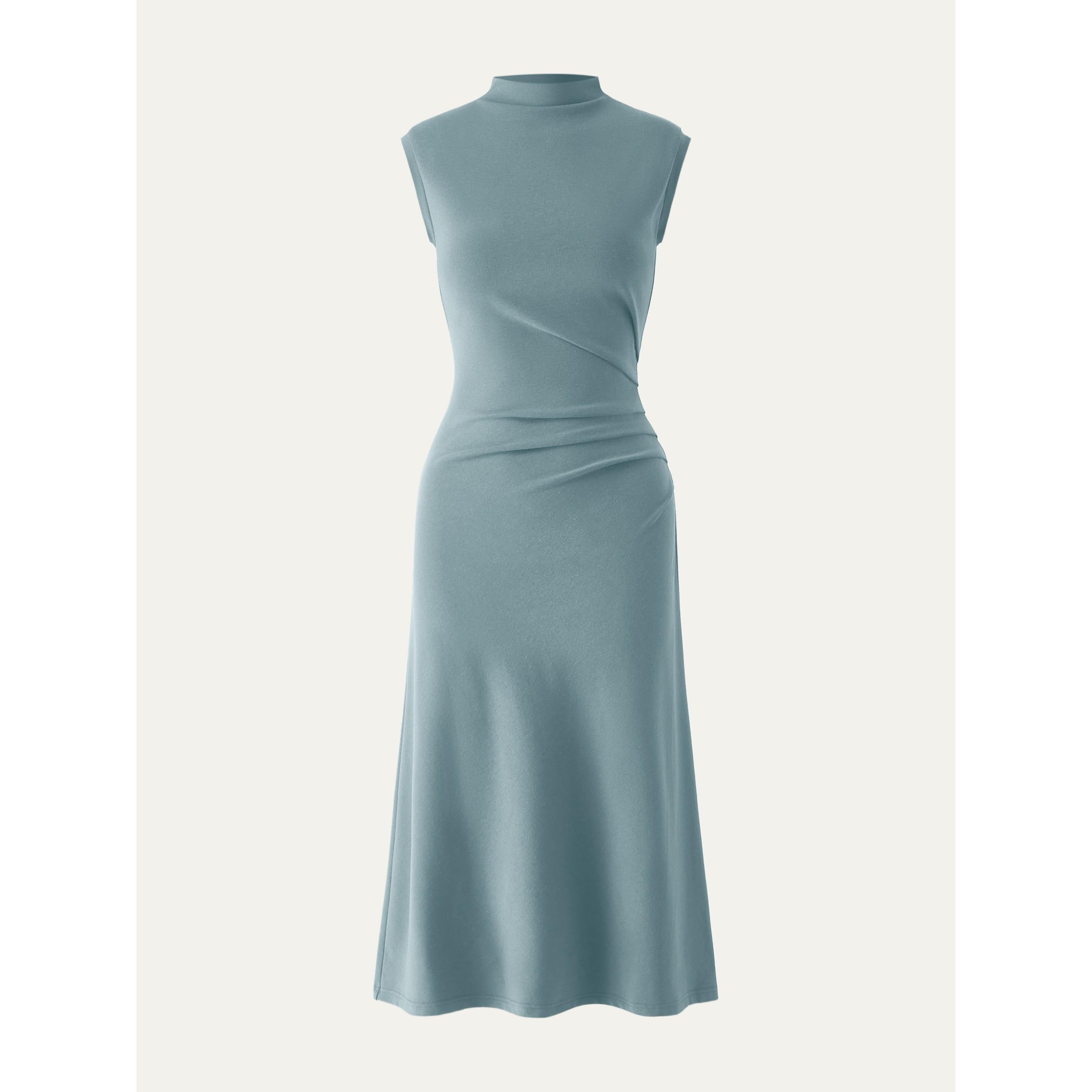 OGLmove Mockneck Tucks Midi Dress