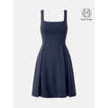 OGLmove Women's Square Neck Fit-and-Flare Mini Bra Dress