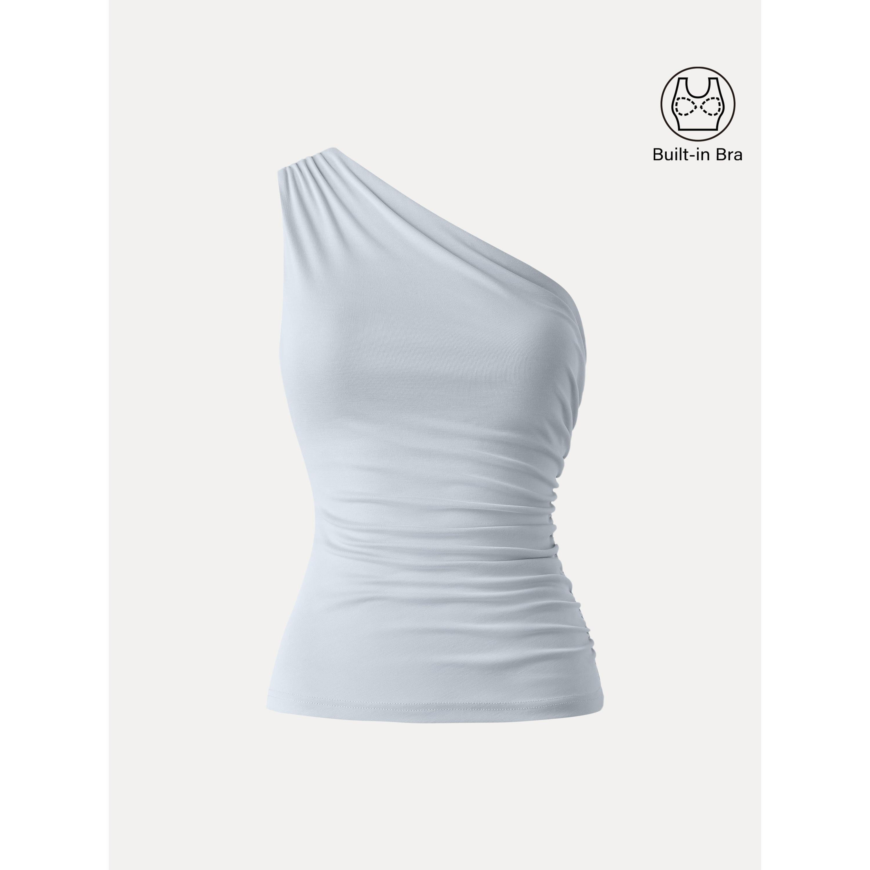 OGLmove Sandwashed One Shoulder Ruched Bra Tank