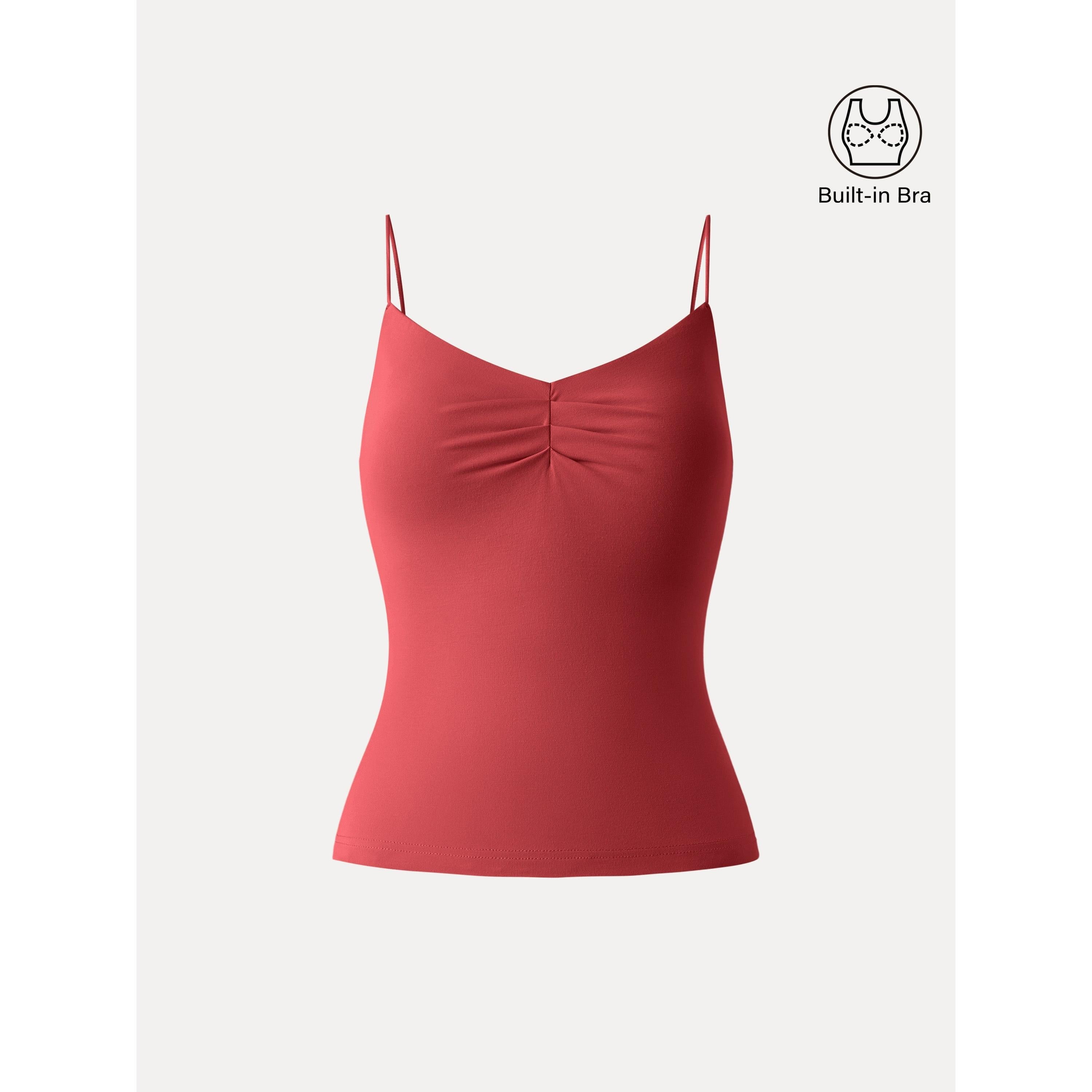 OGLmove Women's Sweetheart Neck Front Tuck Spaghetti Brami