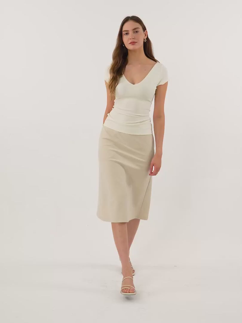 OGLmove A-Line Midi Skirt with Pockets