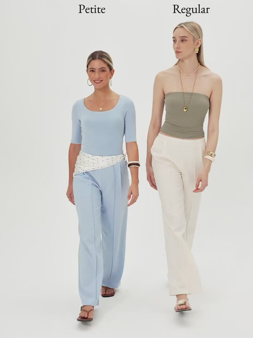 OGLmove Lyocell-Linen Pintuck Wide Leg Vacay Pant