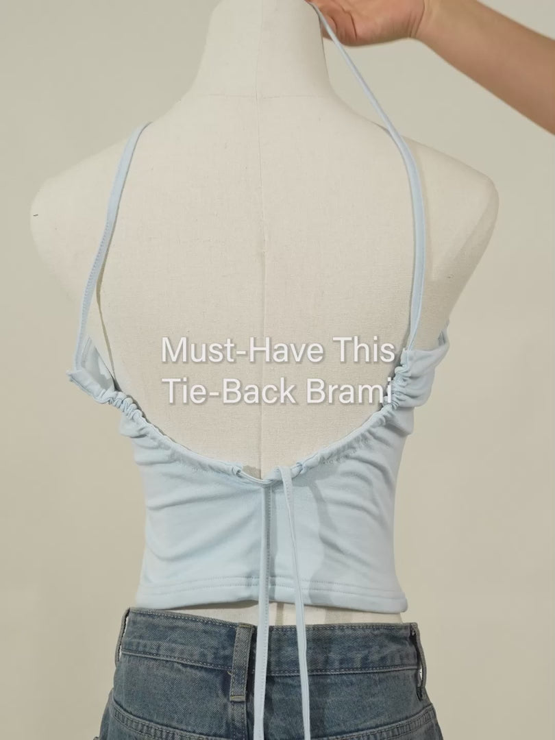 OGLmove Tie Back Bandless Crop Bra Tank Top