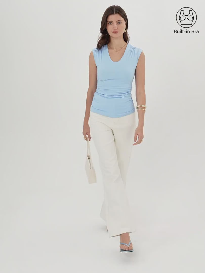 OGLmove SkinKiss Scoop Neck Gathered Bra Top