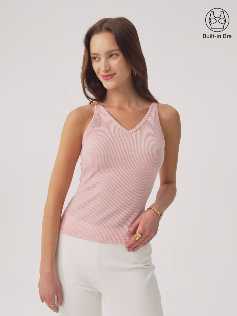 OGLmove Women's V-Neck Spaghetti Bra Tank