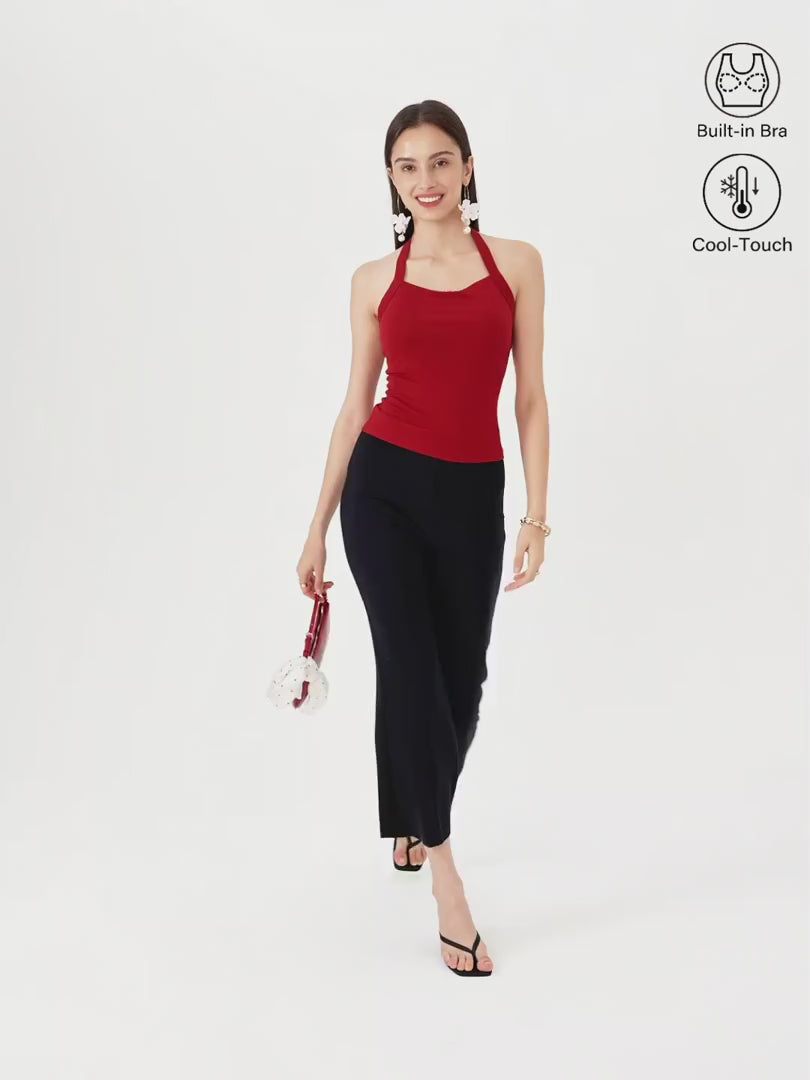OGLmove Halter Neck Banded Hem Bra Tank