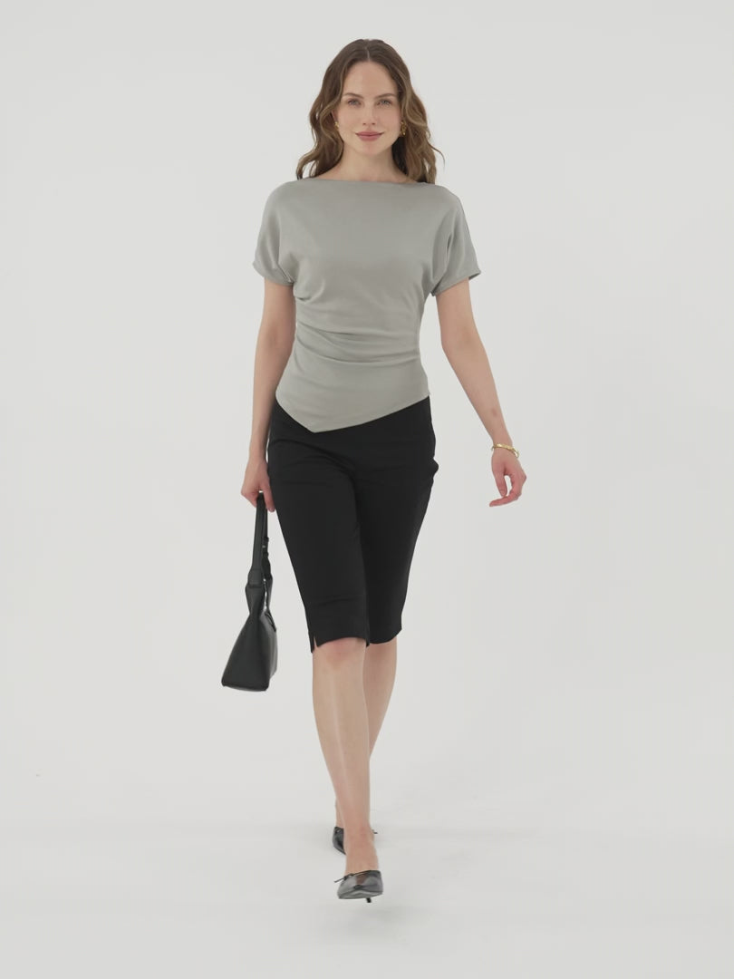 OGLmove Stretch Ponte Chic Capri Pant with Pockets