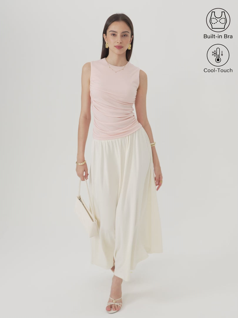 OGLmove Round Neck Gathered Side Bra Top
