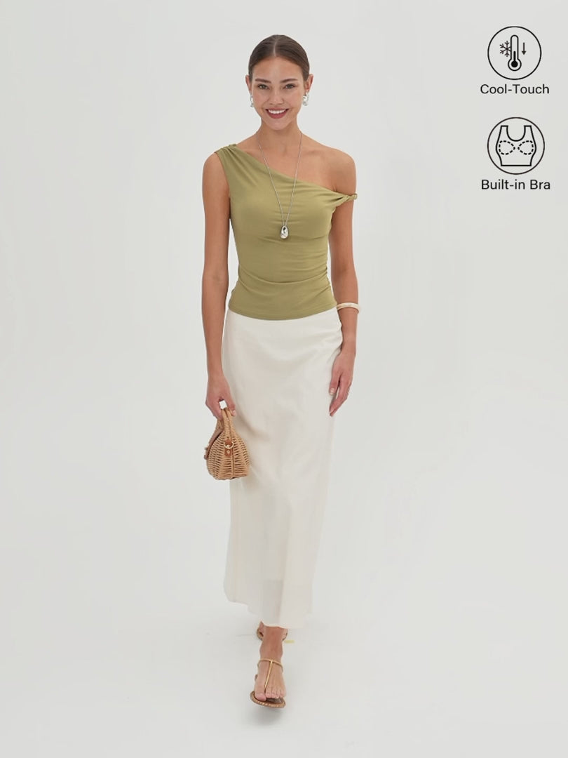 OGLmove CoolTouch Asymmetrical Shoulder Bra Top