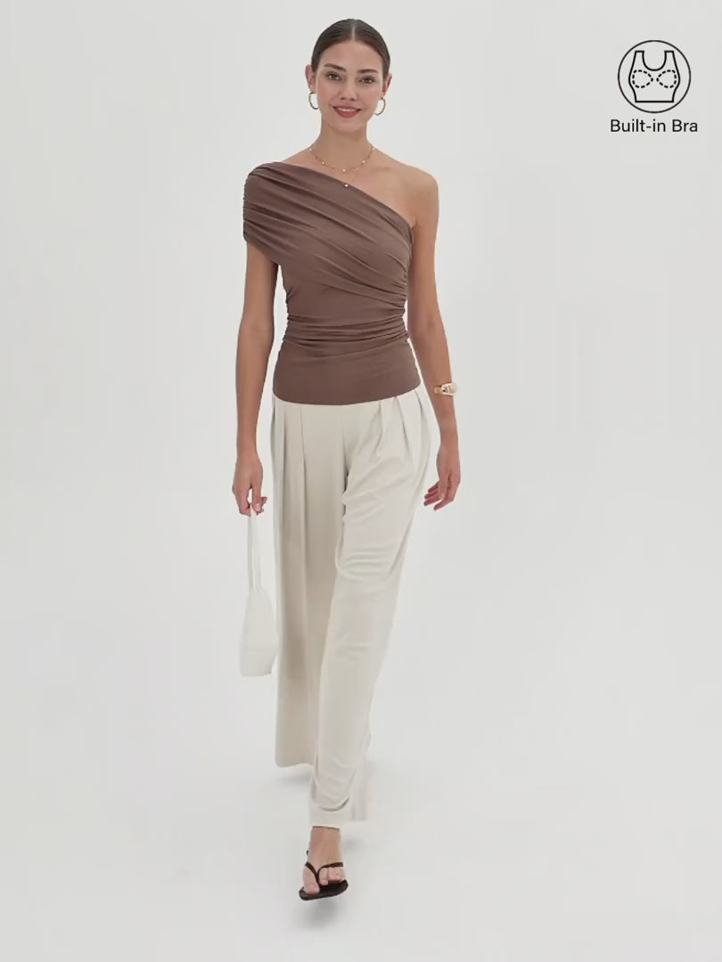 OGLmove One Shoulder Gathered Bra Top