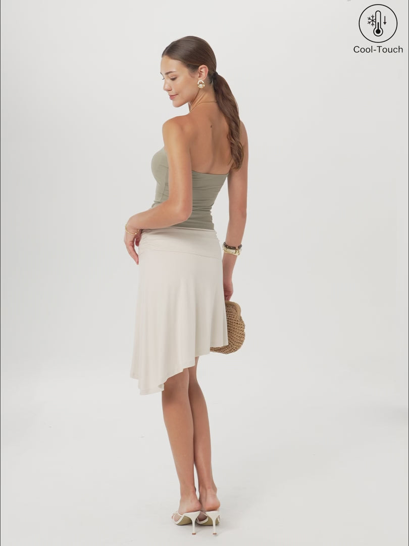 OGLmove Women's Asymmetrical Ruched Skirt