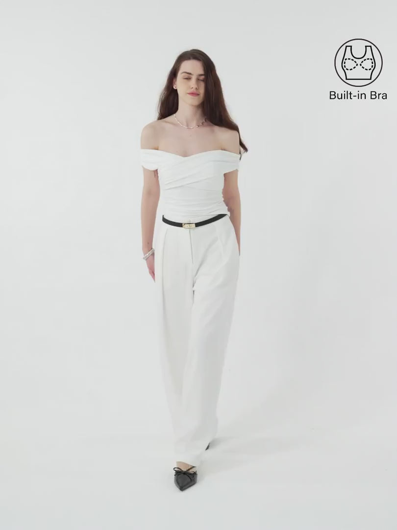 OGLmove Criss Cross Off Shoulder Airy Bra Top